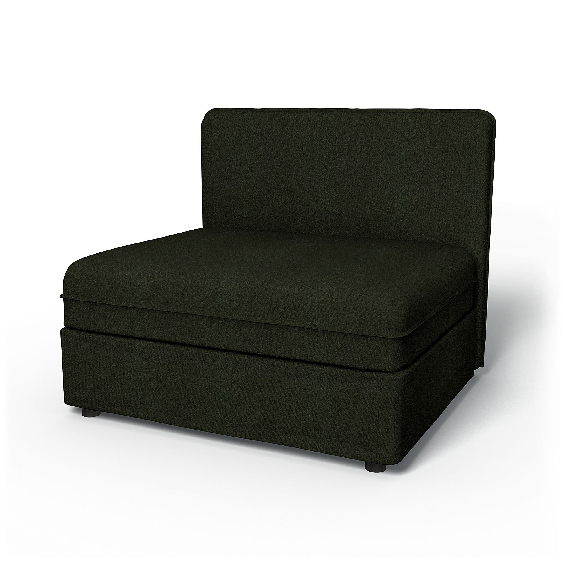 IKEA - Vallentuna Seat Module with Low Back Cover 100x80cm 39x32in, Dark Moss Green, BEMZ NATURE'S PALETTE COLLECTION - Bemz