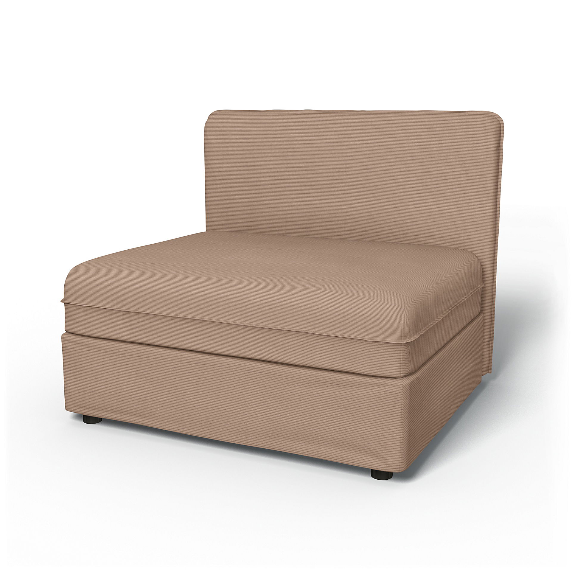 IKEA - Vallentuna Seat Module with Low Back Cover 100x80cm 39x32in, Dusty Rose, Corduroy - Bemz