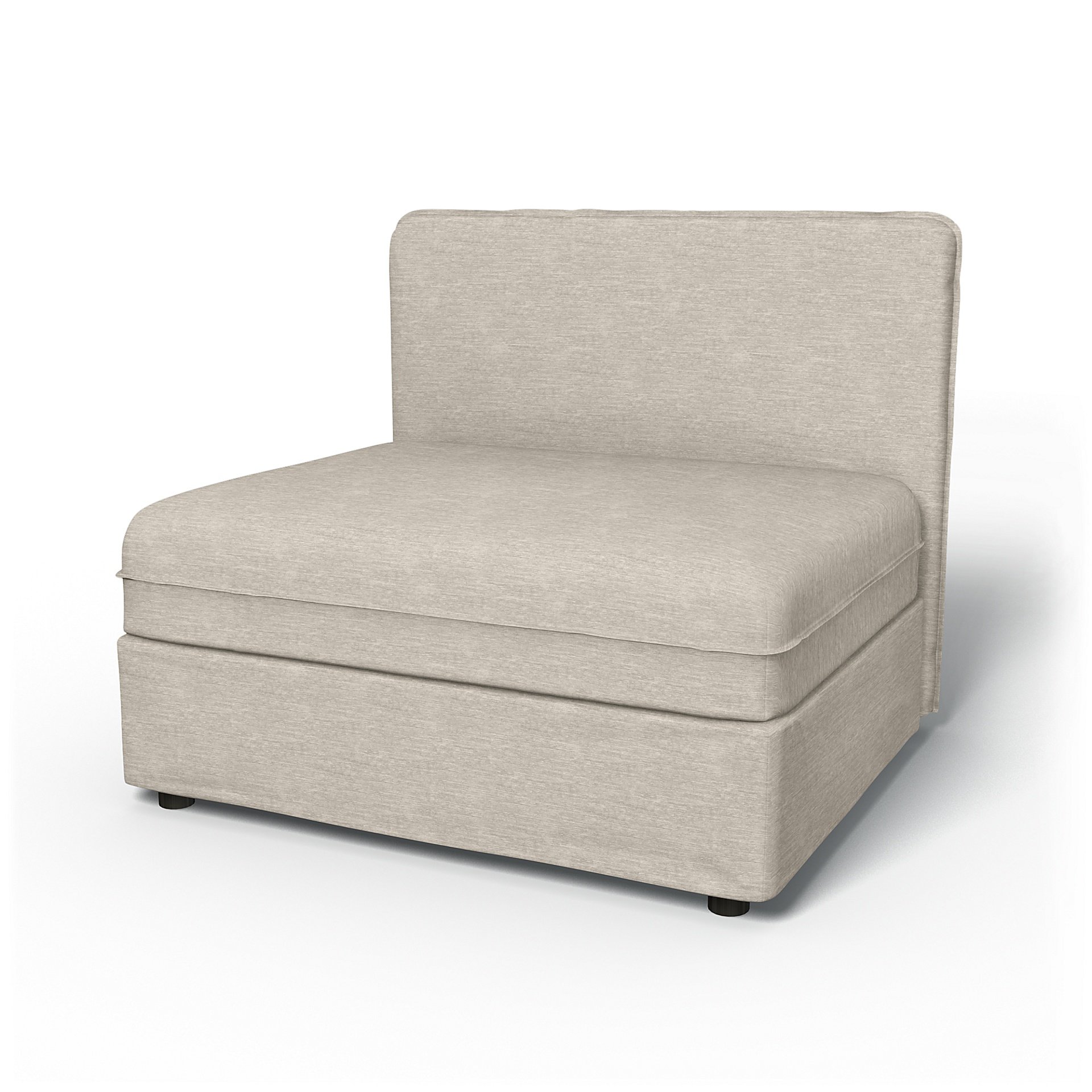 IKEA - Vallentuna Seat Module with Low Back Cover 100x80cm 39x32in, Natural White, Velvet - Bemz