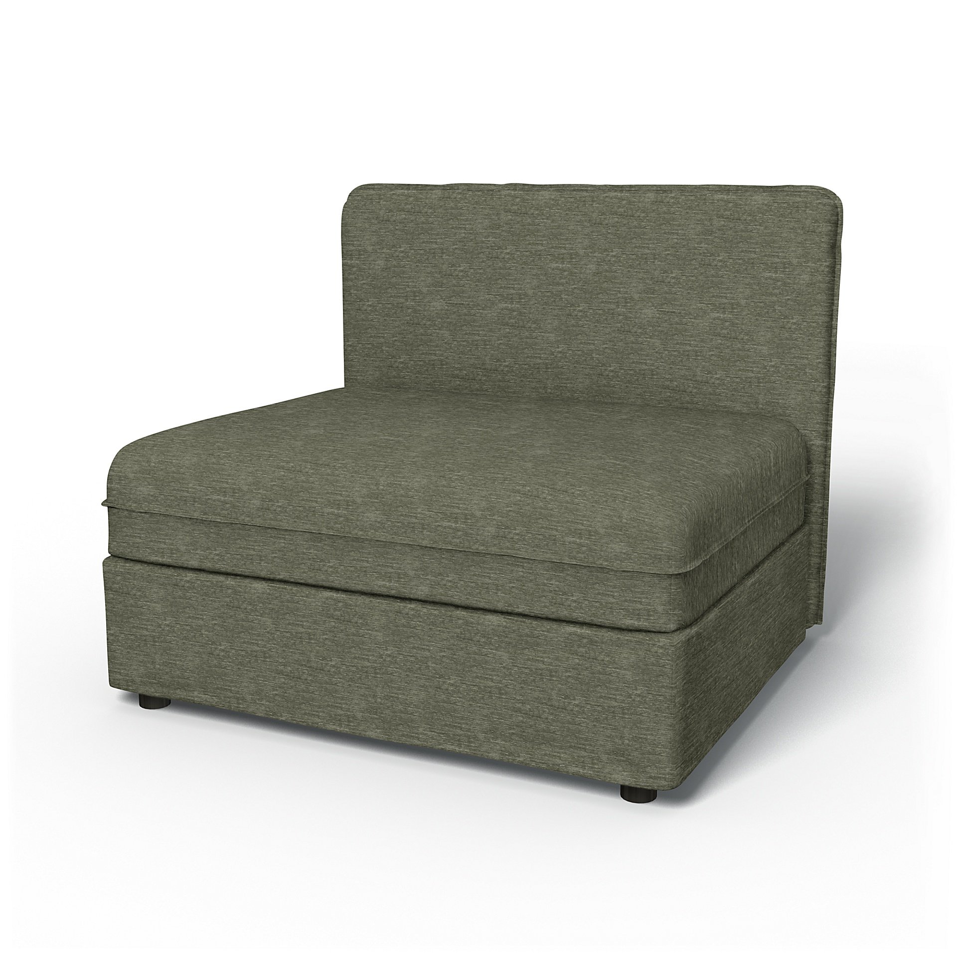 IKEA - Vallentuna Seat Module with Low Back Cover 100x80cm 39x32in, Green Grey, Velvet - Bemz