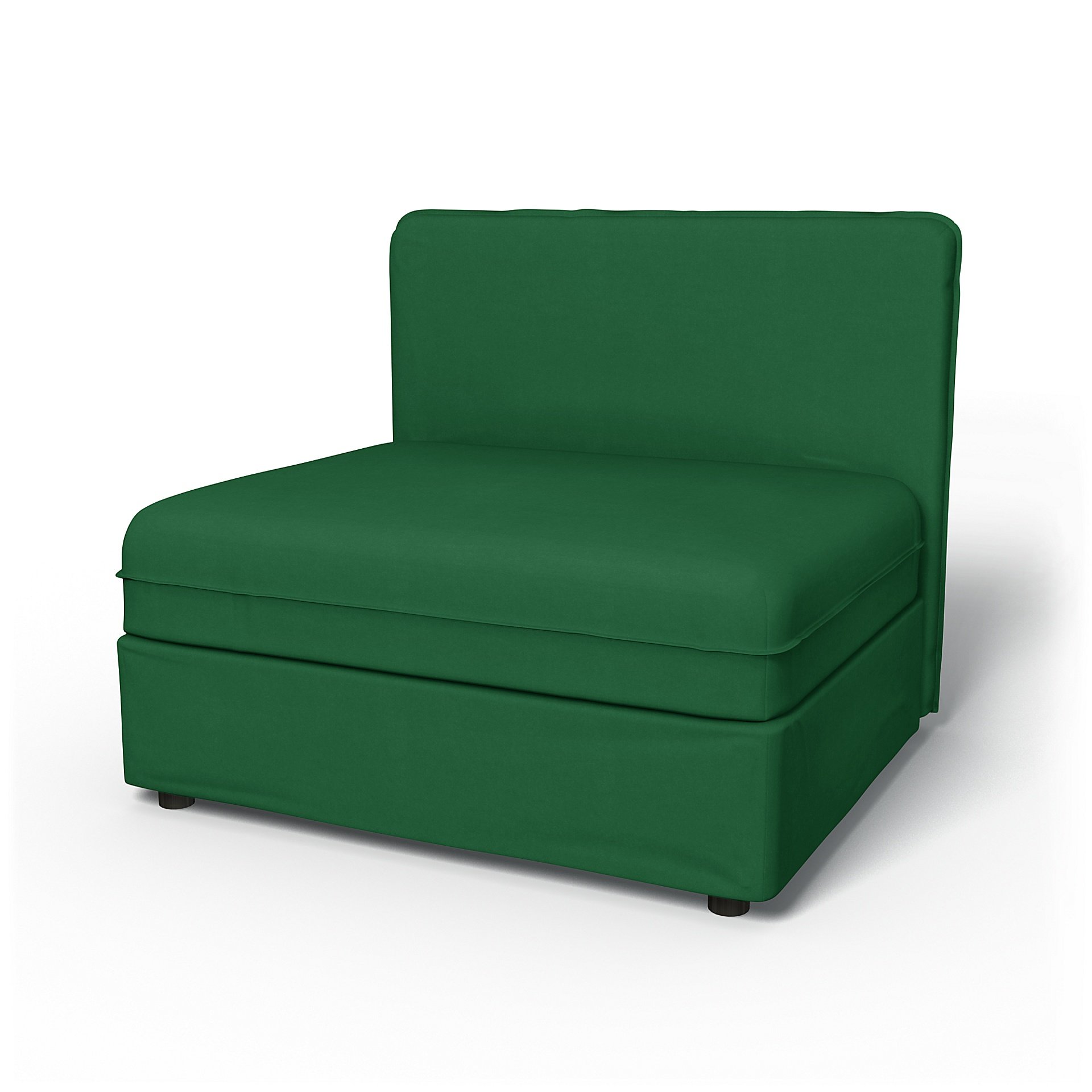 IKEA - Vallentuna Seat Module with Low Back Cover 100x80cm 39x32in, Abundant Green, Velvet - Bemz
