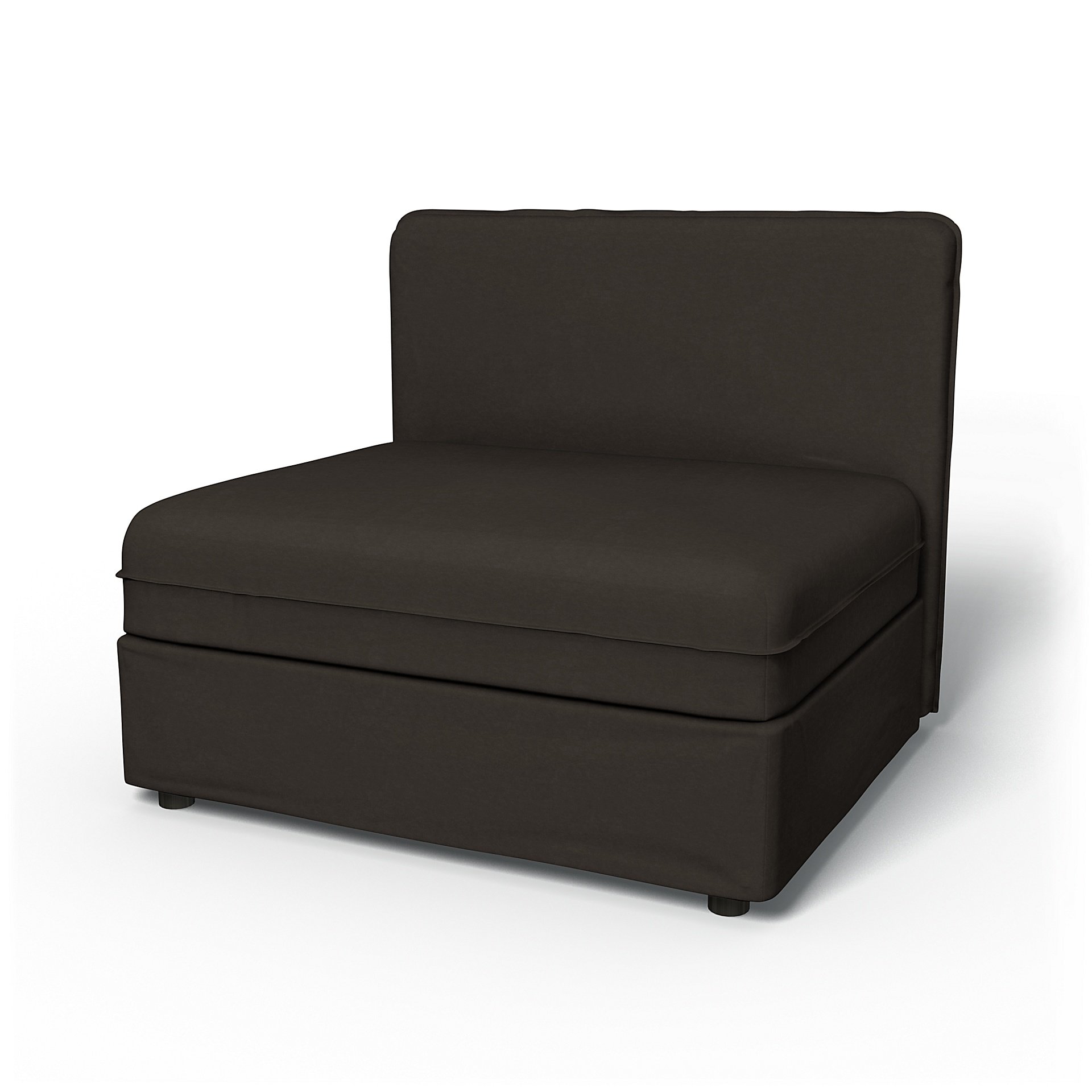 IKEA - Vallentuna Seat Module with Low Back Cover 100x80cm 39x32in, Licorice, Velvet - Bemz