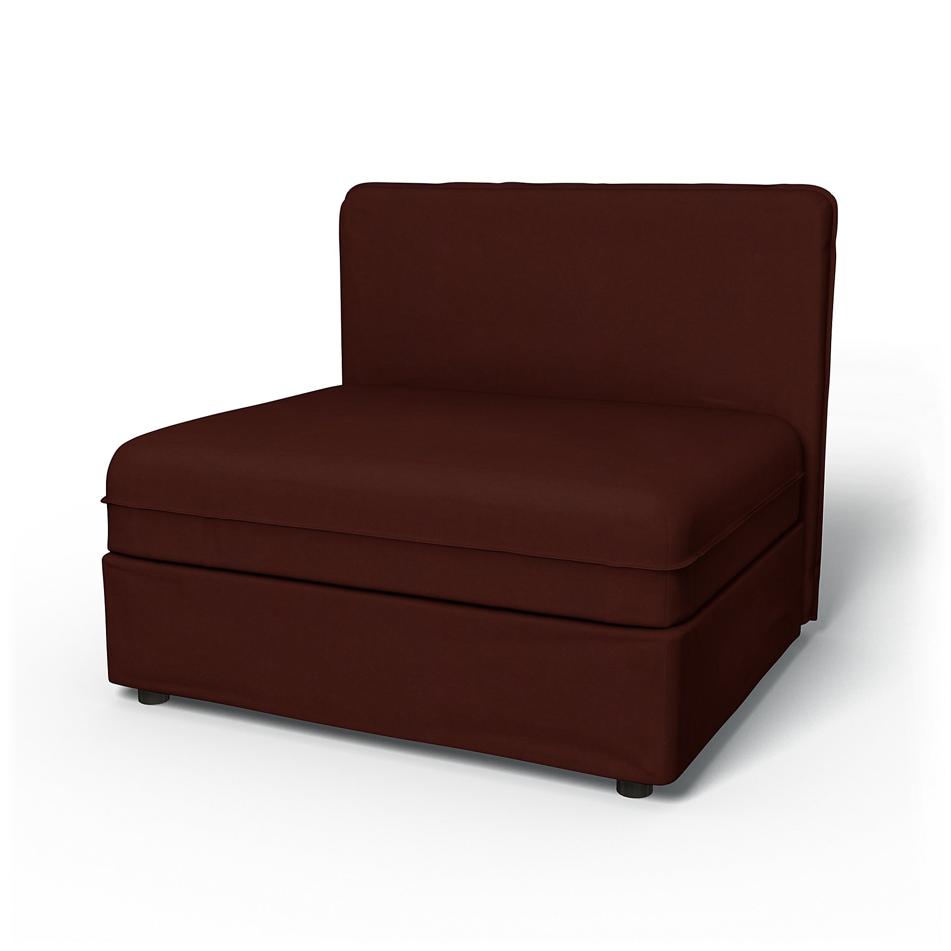 IKEA - Vallentuna Seat Module with Low Back Cover 100x80cm 39x32in, Ground Coffee, Velvet - Bemz