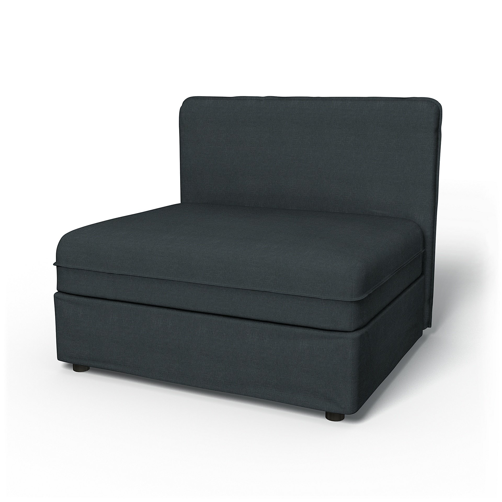 IKEA - Vallentuna Seat Module with Low Back Cover 100x80cm 39x32in, Graphite Grey, Linen - Bemz