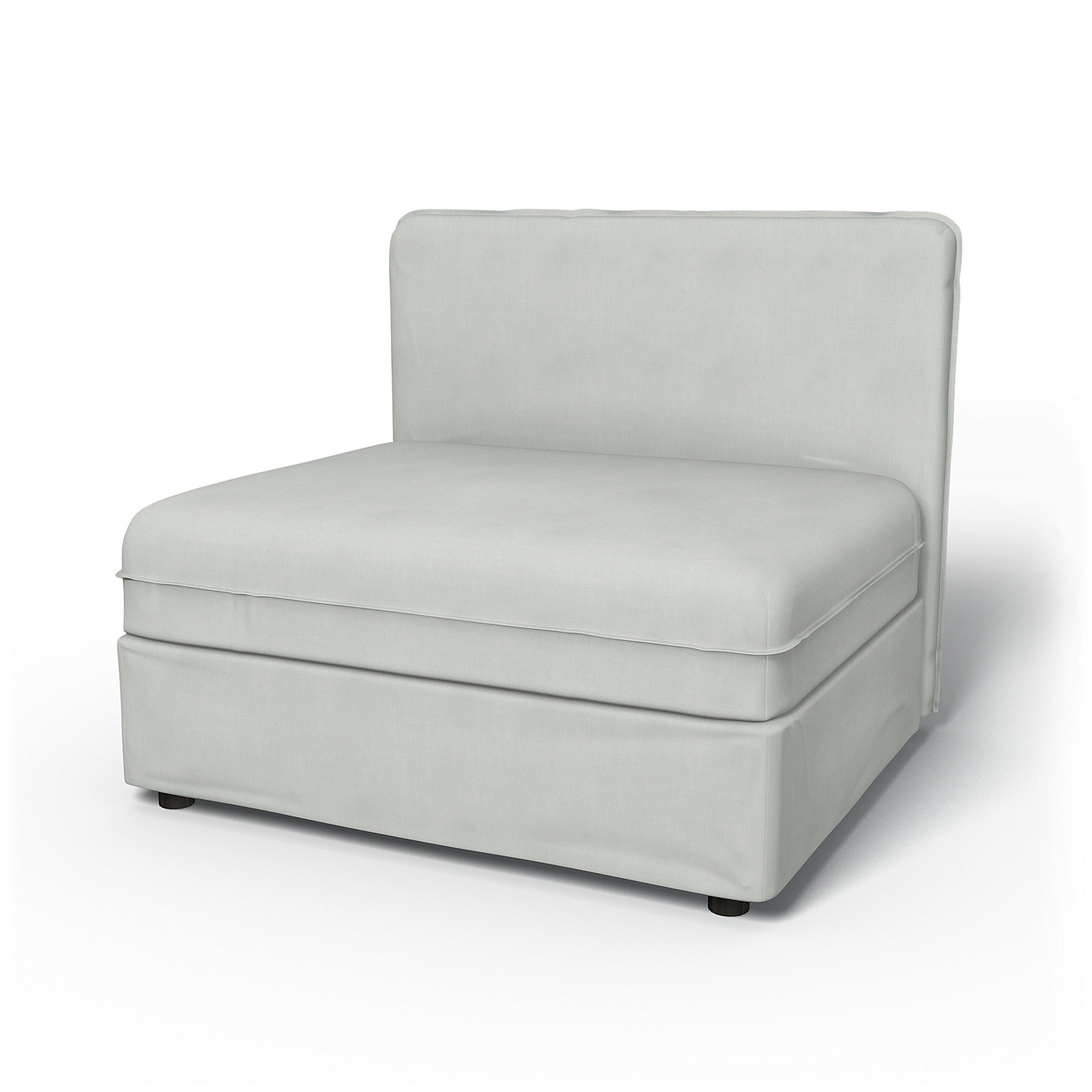 IKEA - Vallentuna Seat Module with Low Back Cover 100x80cm 39x32in, Silver Grey, Linen - Bemz