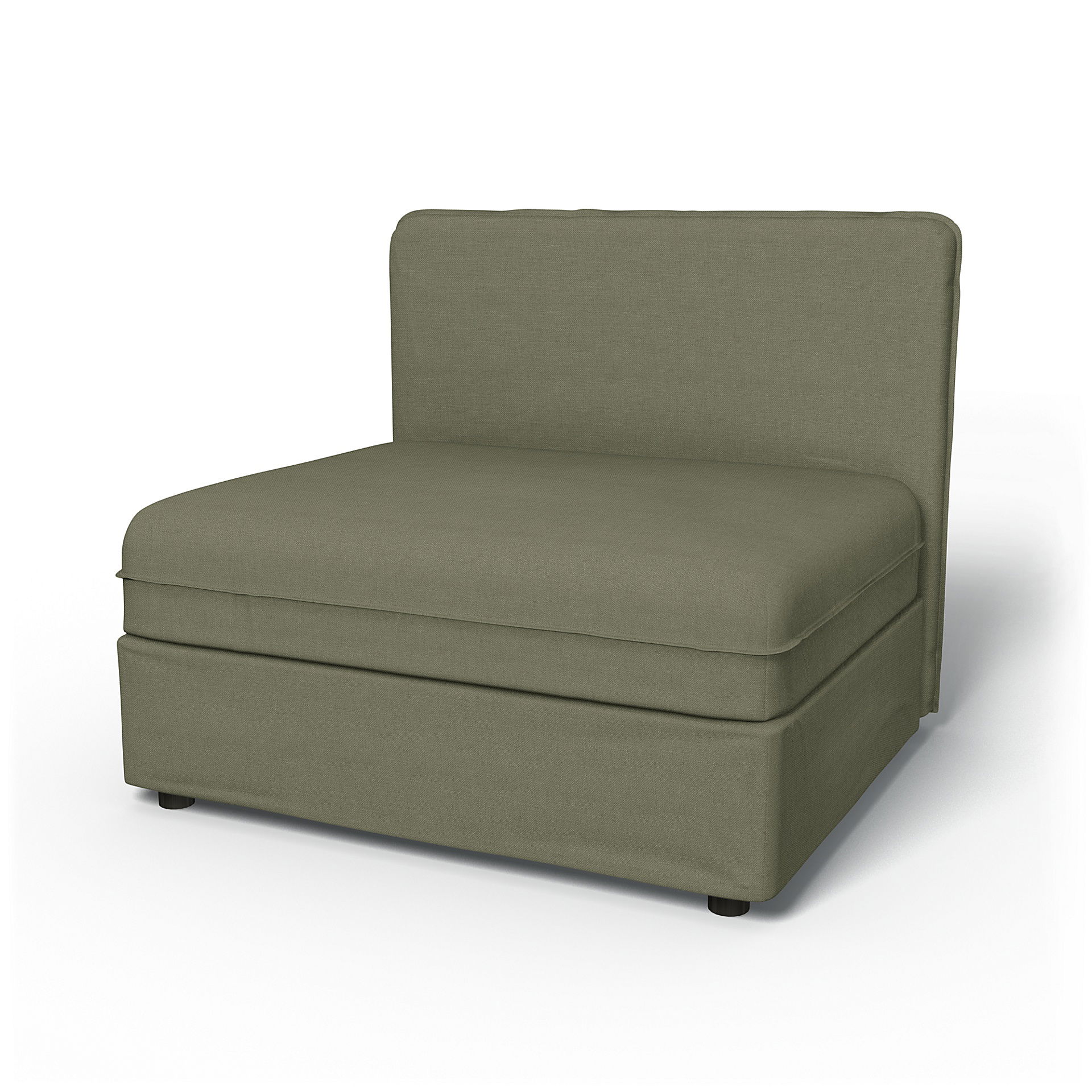 IKEA - Vallentuna Seat Module with Low Back Cover 100x80cm 39x32in, Sage, Linen - Bemz