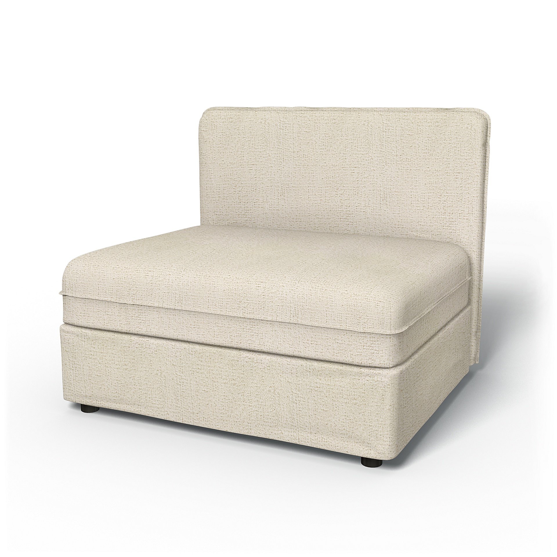 IKEA - Vallentuna Seat Module with Low Back Cover 100x80cm 39x32in, Ecru, Boucle & Texture - Bemz