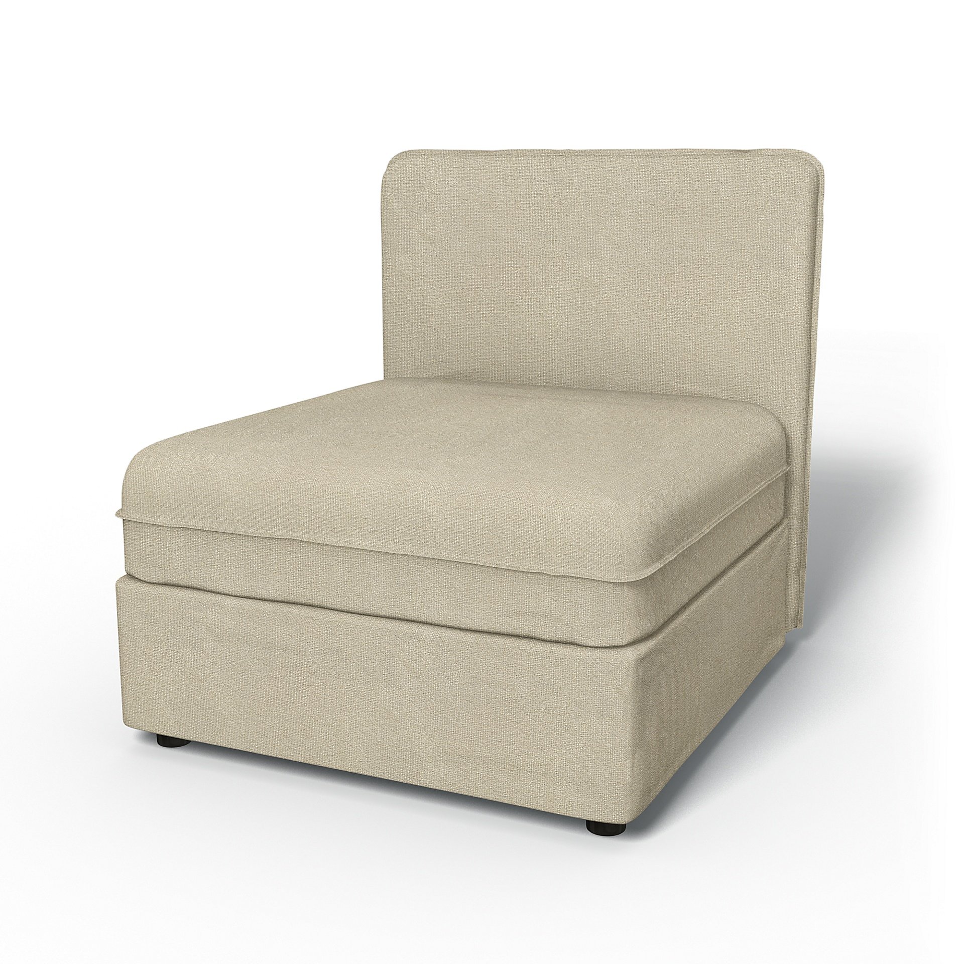 IKEA - Vallentuna Seat Module with Low Back Cover 80x80cm 32x32in, Cream, Boucle & Texture - Bemz