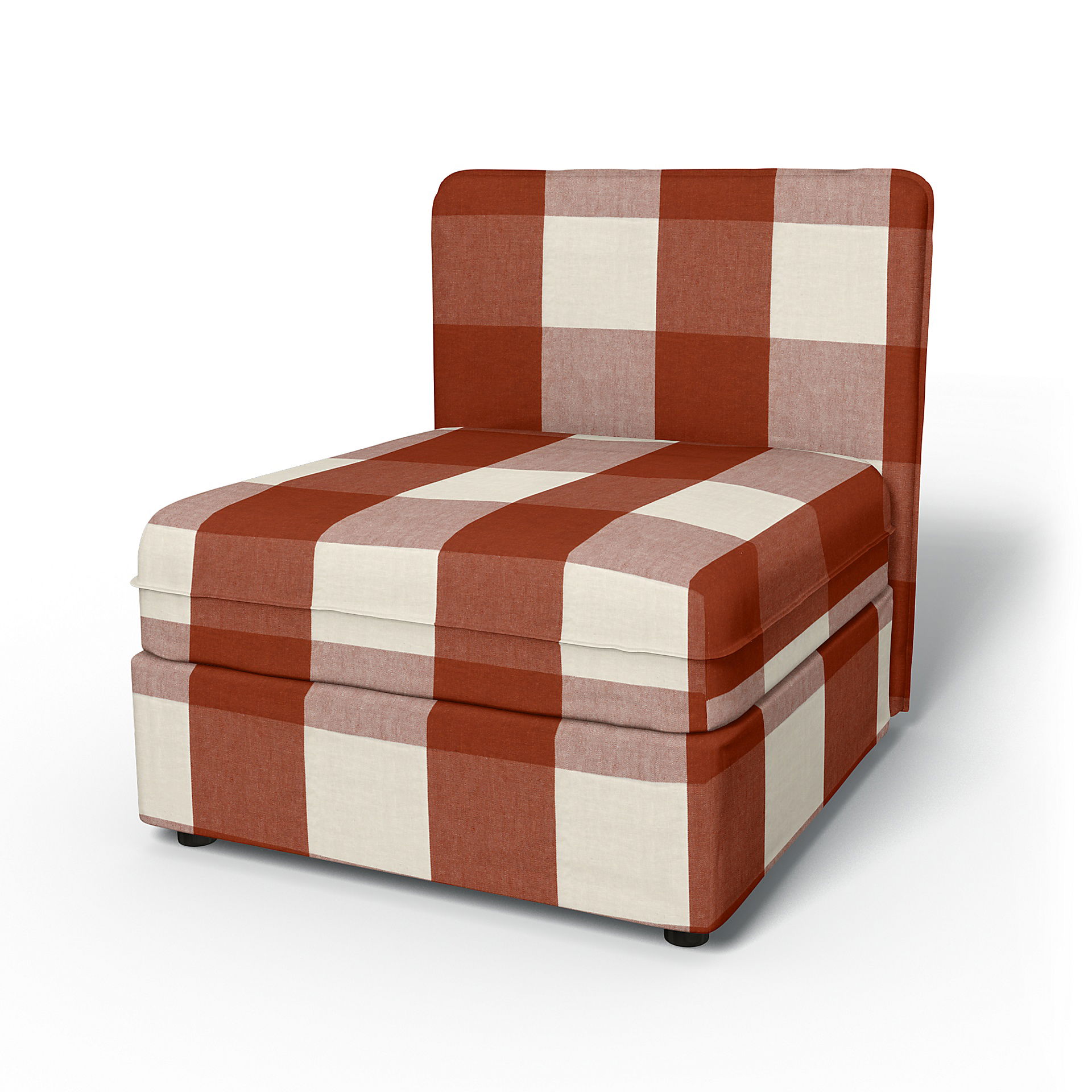 IKEA - Vallentuna Seat Module with Low Back Cover 80x80cm 32x32in, Terracotta, Linen - Bemz