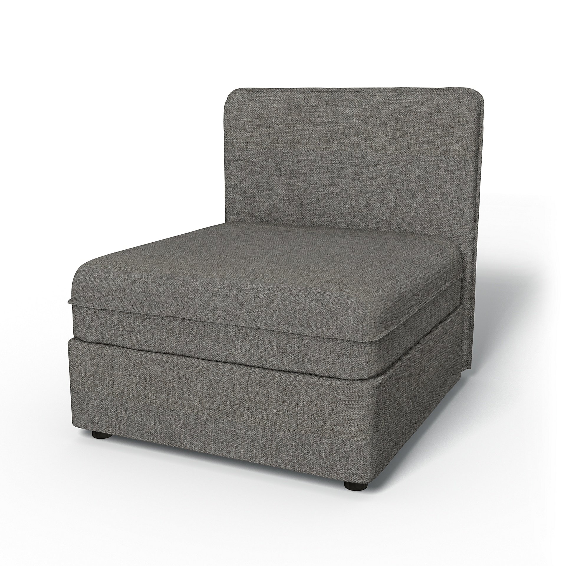 IKEA - Vallentuna Seat Module with Low Back Cover 80x80cm 32x32in, Taupe, Boucle & Texture - Bemz