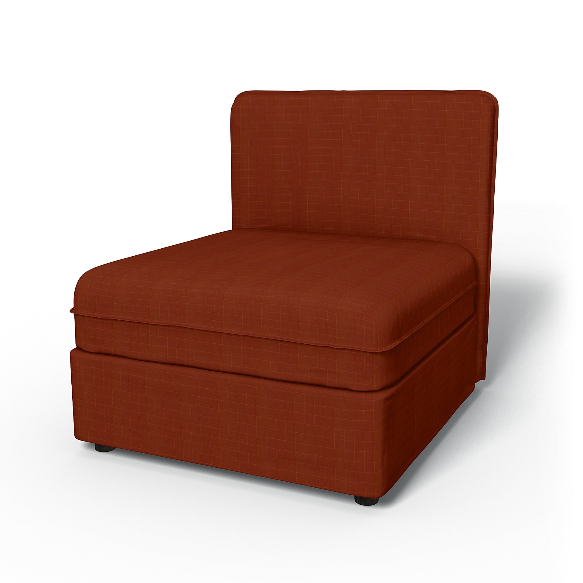 IKEA - Vallentuna Seat Module with Low Back Cover 80x80cm 32x32in, Burnt Sienna, Velvet - Bemz