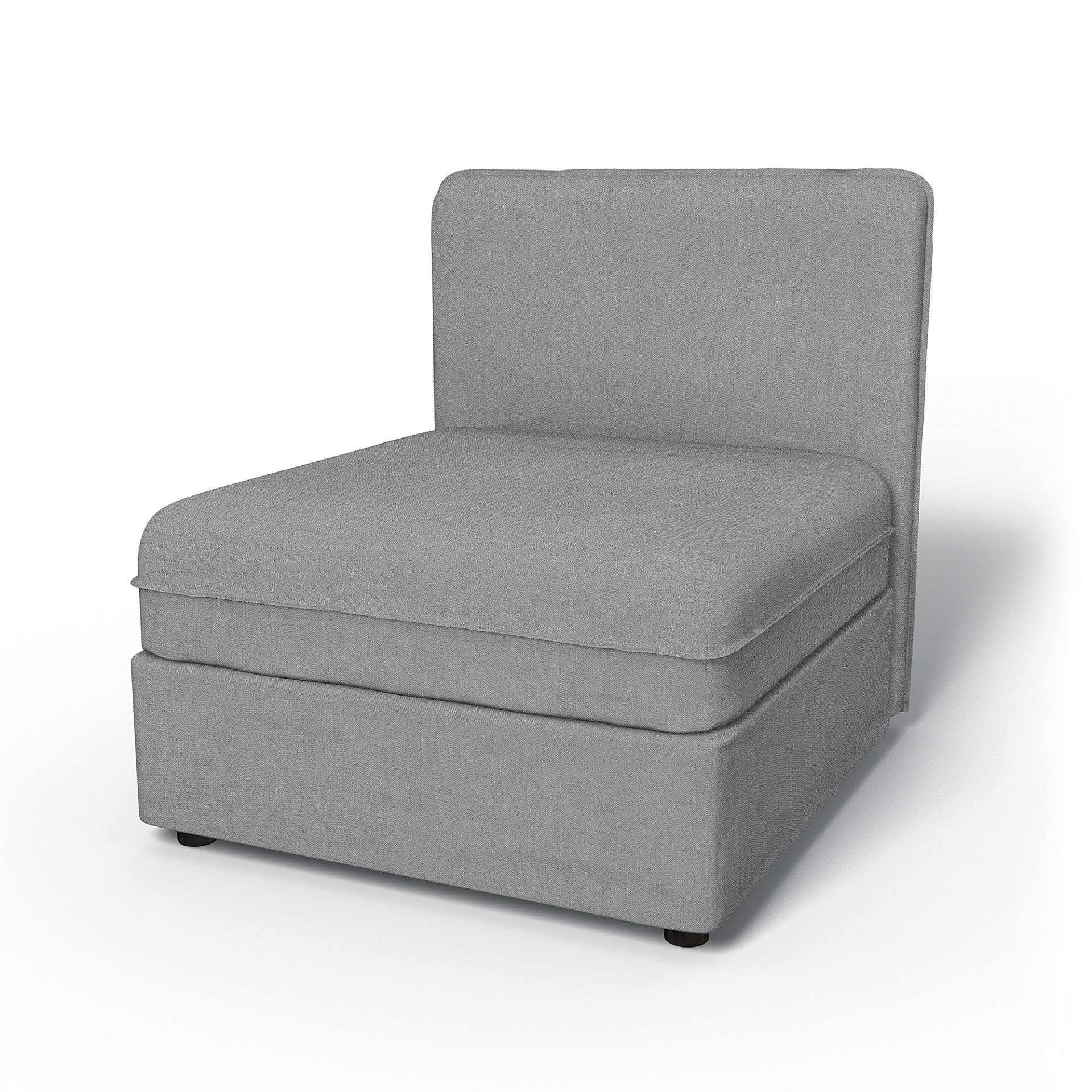 IKEA - Vallentuna Seat Module with Low Back Cover 80x80cm 32x32in, Graphite, Linen - Bemz