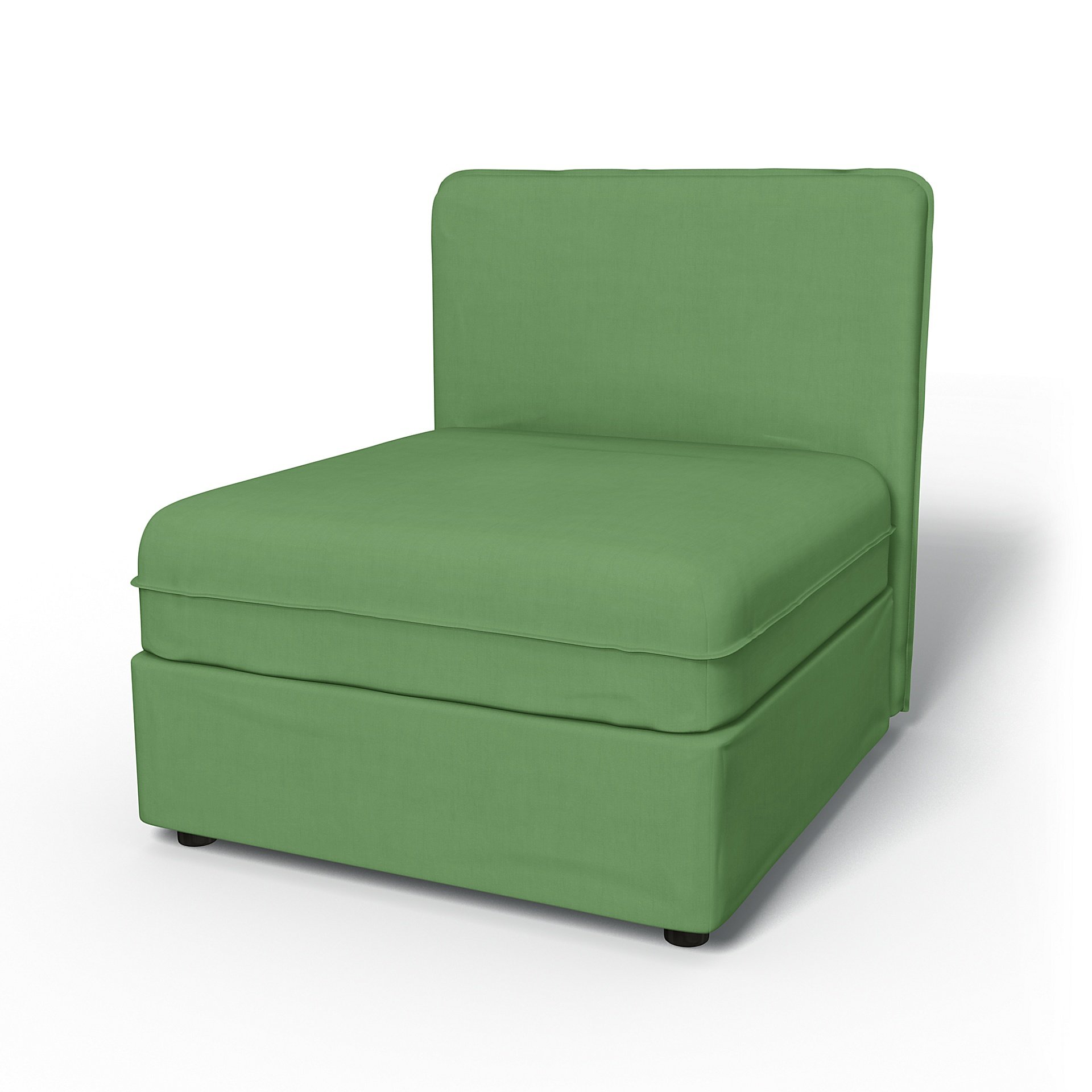 IKEA - Vallentuna Seat Module with Low Back Cover 80x80cm 32x32in, Apple Green, Linen - Bemz