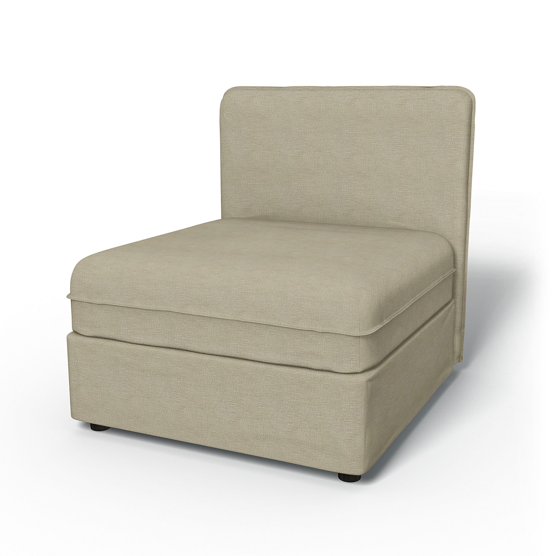 IKEA - Vallentuna Seat Module with Low Back Cover 80x80cm 32x32in, Soft White, Bouclé & Texture - Bemz