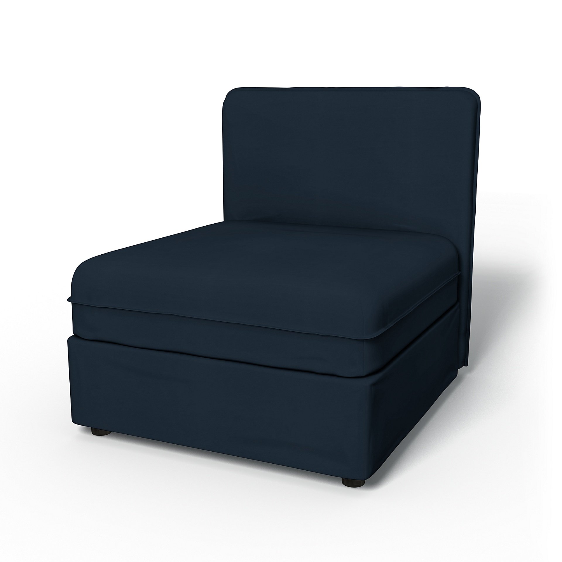 IKEA - Vallentuna Seat Module with Low Back Cover 80x80cm 32x32in, Navy Blue, Cotton - Bemz