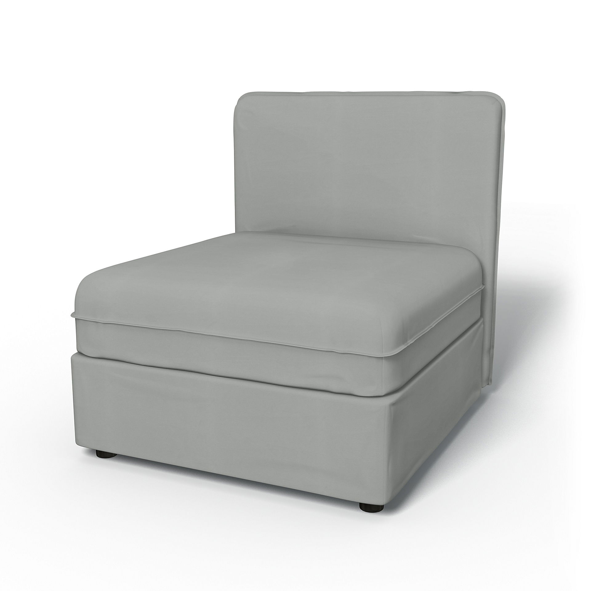 IKEA - Vallentuna Seat Module with Low Back Cover 80x80cm 32x32in, Silver Grey, Cotton - Bemz