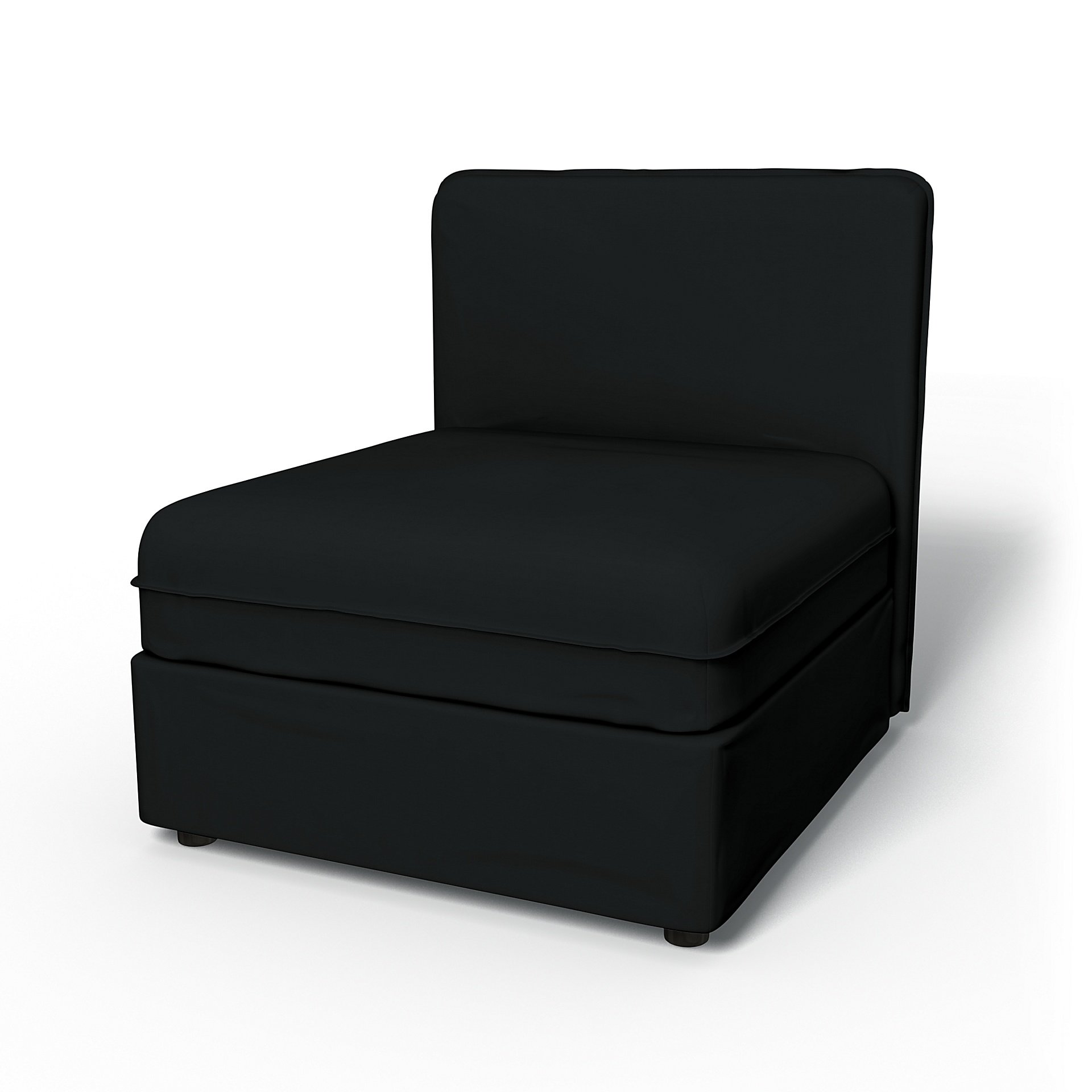 IKEA - Vallentuna Seat Module with Low Back Cover 80x80cm 32x32in, Jet Black, Cotton - Bemz