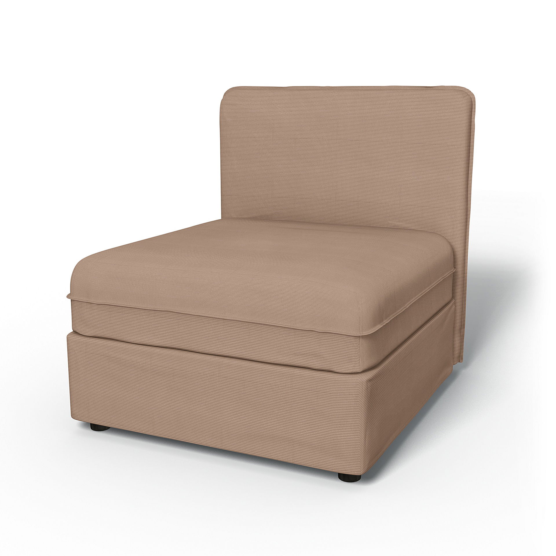 IKEA - Vallentuna Seat Module with Low Back Cover 80x80cm 32x32in, Dusty Rose, Corduroy - Bemz