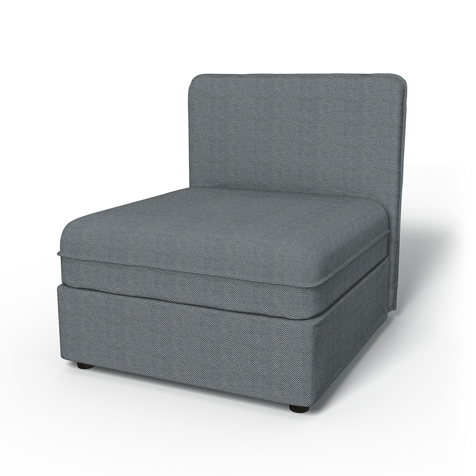IKEA - Vallentuna Seat Module with Low Back Cover 80x80cm 32x32in, Denim, Cotton - Bemz