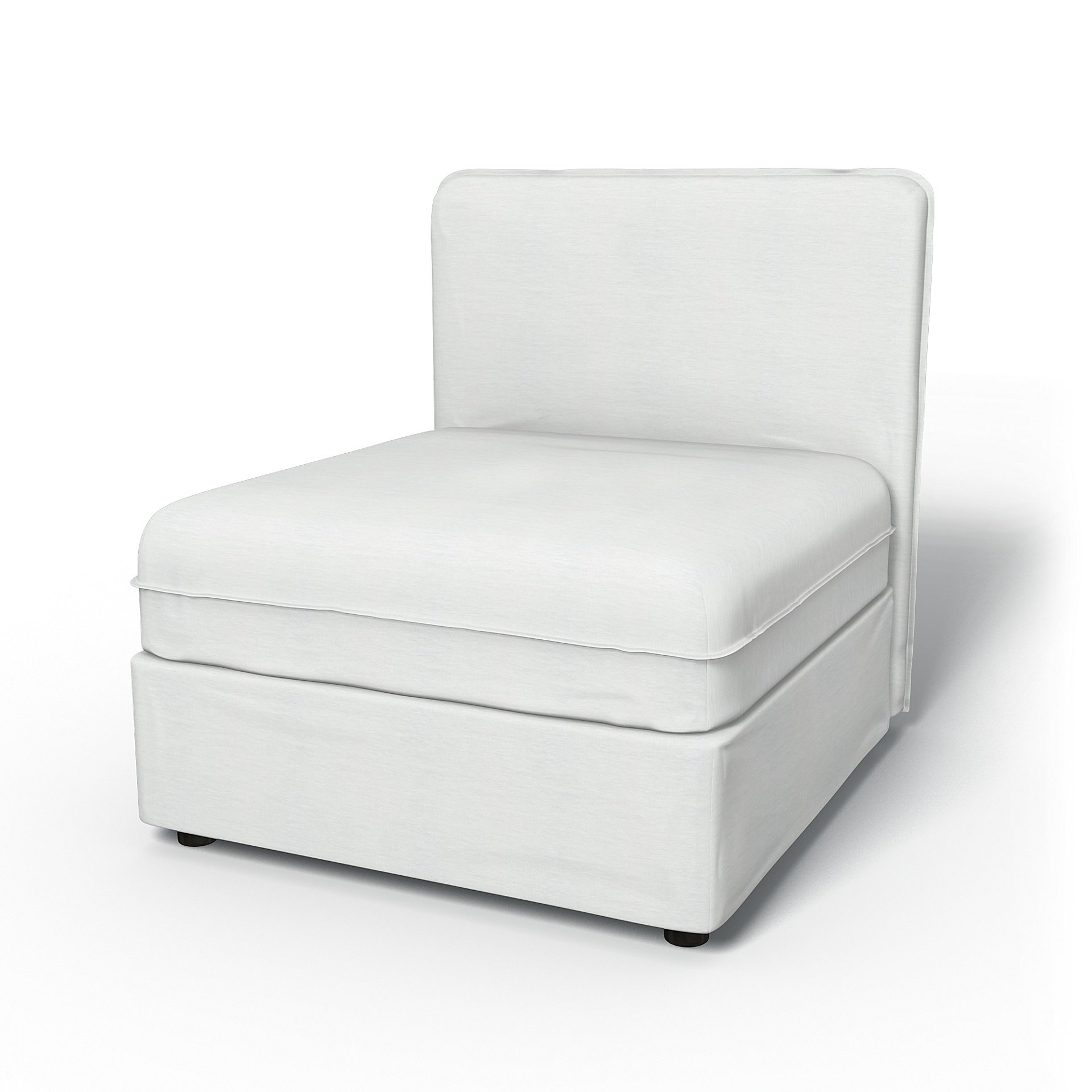 IKEA - Vallentuna Seat Module with Low Back Cover 80x80cm 32x32in, White, Linen - Bemz