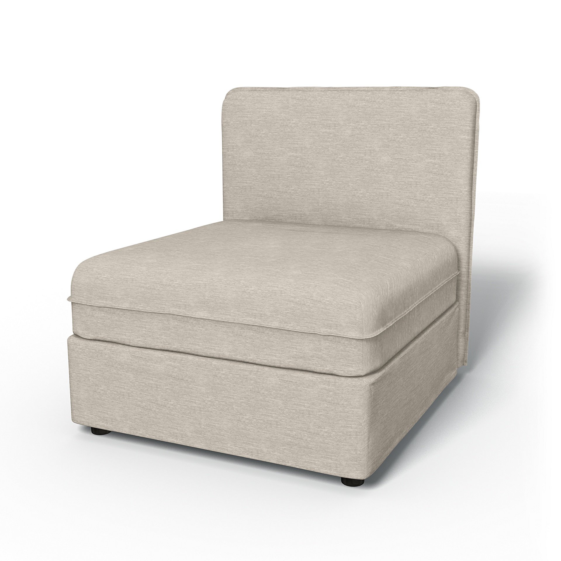 IKEA - Vallentuna Seat Module with Low Back Cover 80x80cm 32x32in, Natural White, Velvet - Bemz