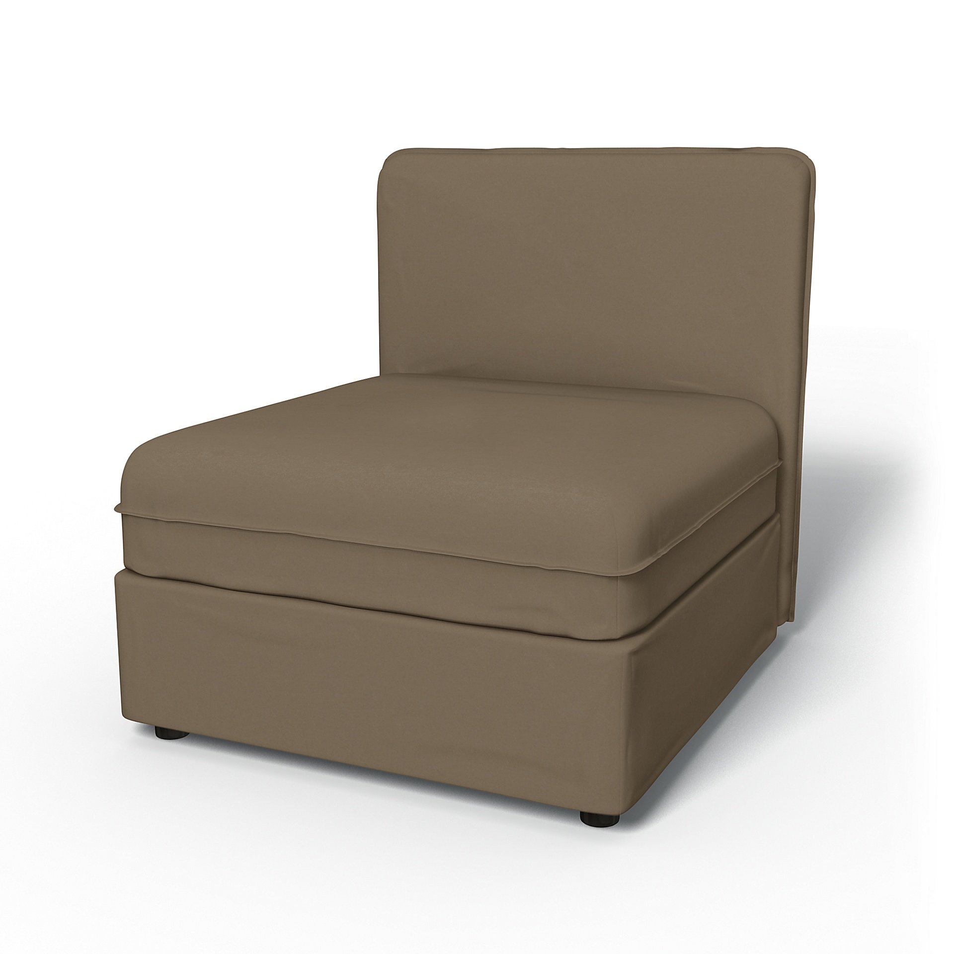 IKEA - Vallentuna Seat Module with Low Back Cover 80x80cm 32x32in, Taupe, Velvet - Bemz
