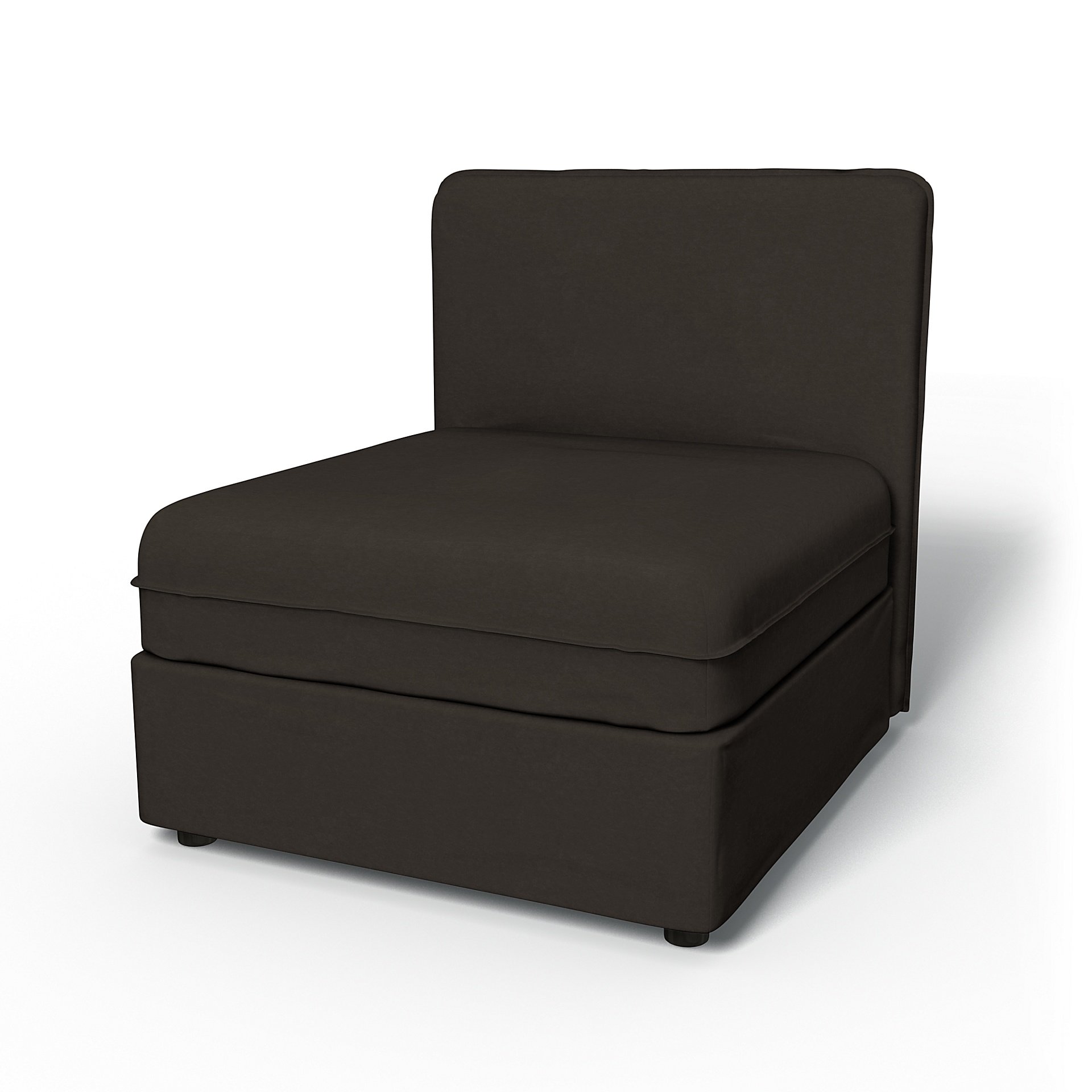 IKEA - Vallentuna Seat Module with Low Back Cover 80x80cm 32x32in, Licorice, Velvet - Bemz