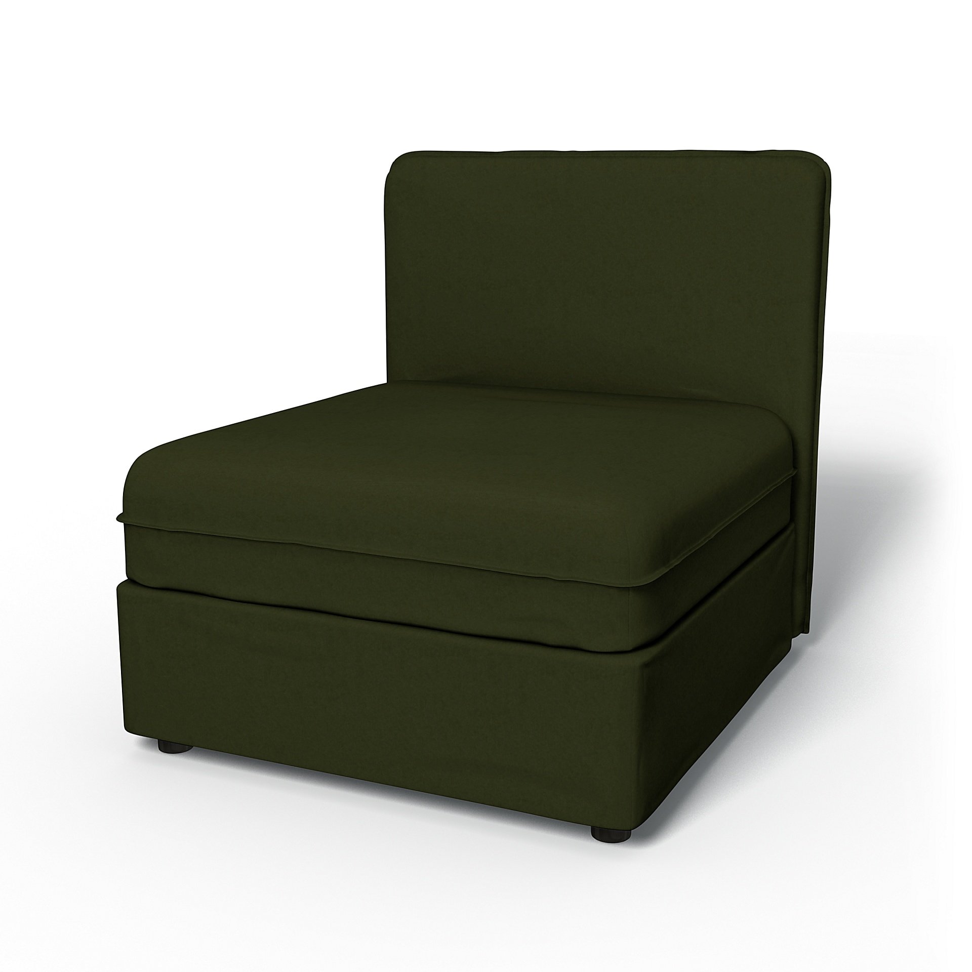 IKEA - Vallentuna Seat Module with Low Back Cover 80x80cm 32x32in, Moss, Velvet - Bemz