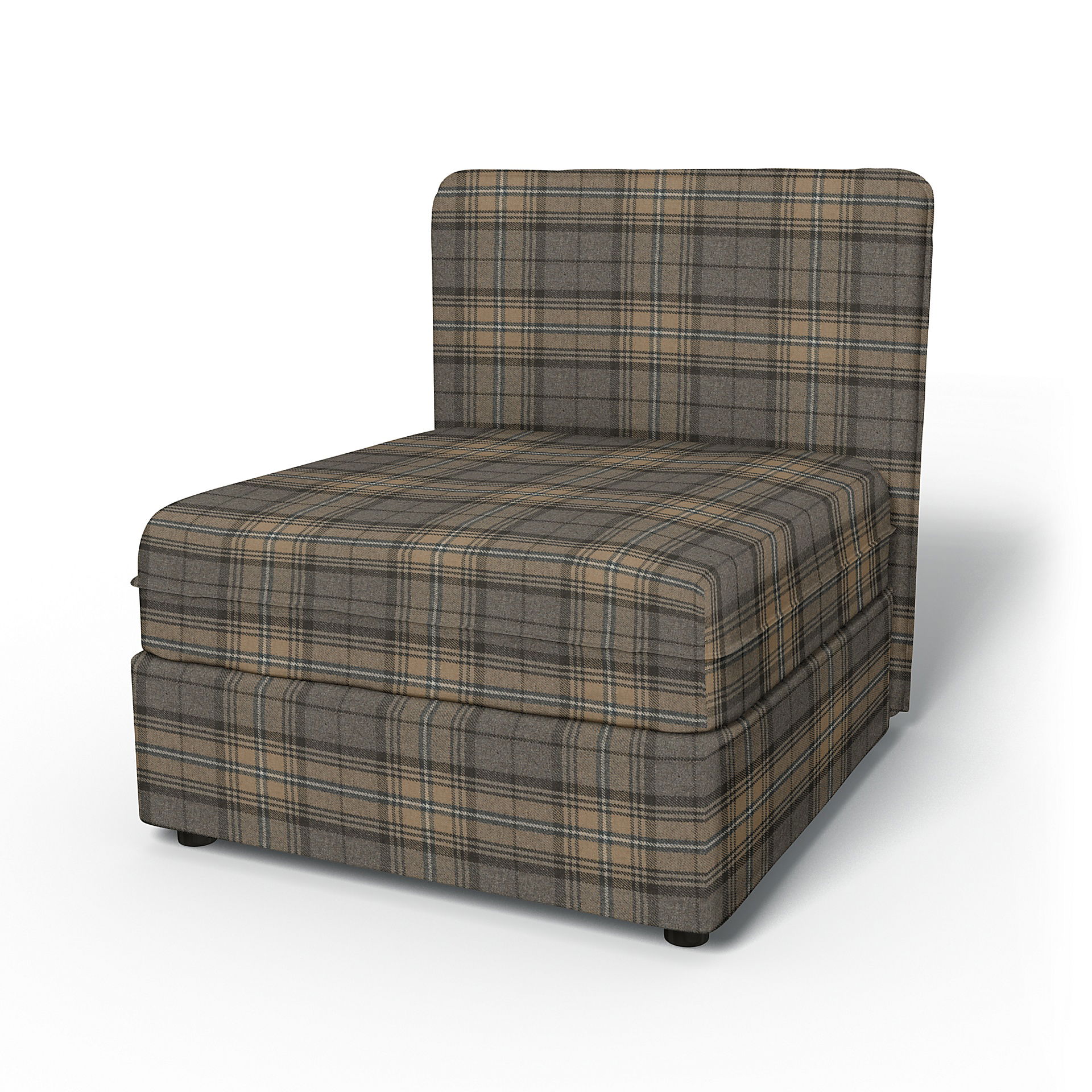 IKEA - Vallentuna Seat Module with Low Back Cover 80x80cm 32x32in, Bark Brown, Wool - Bemz