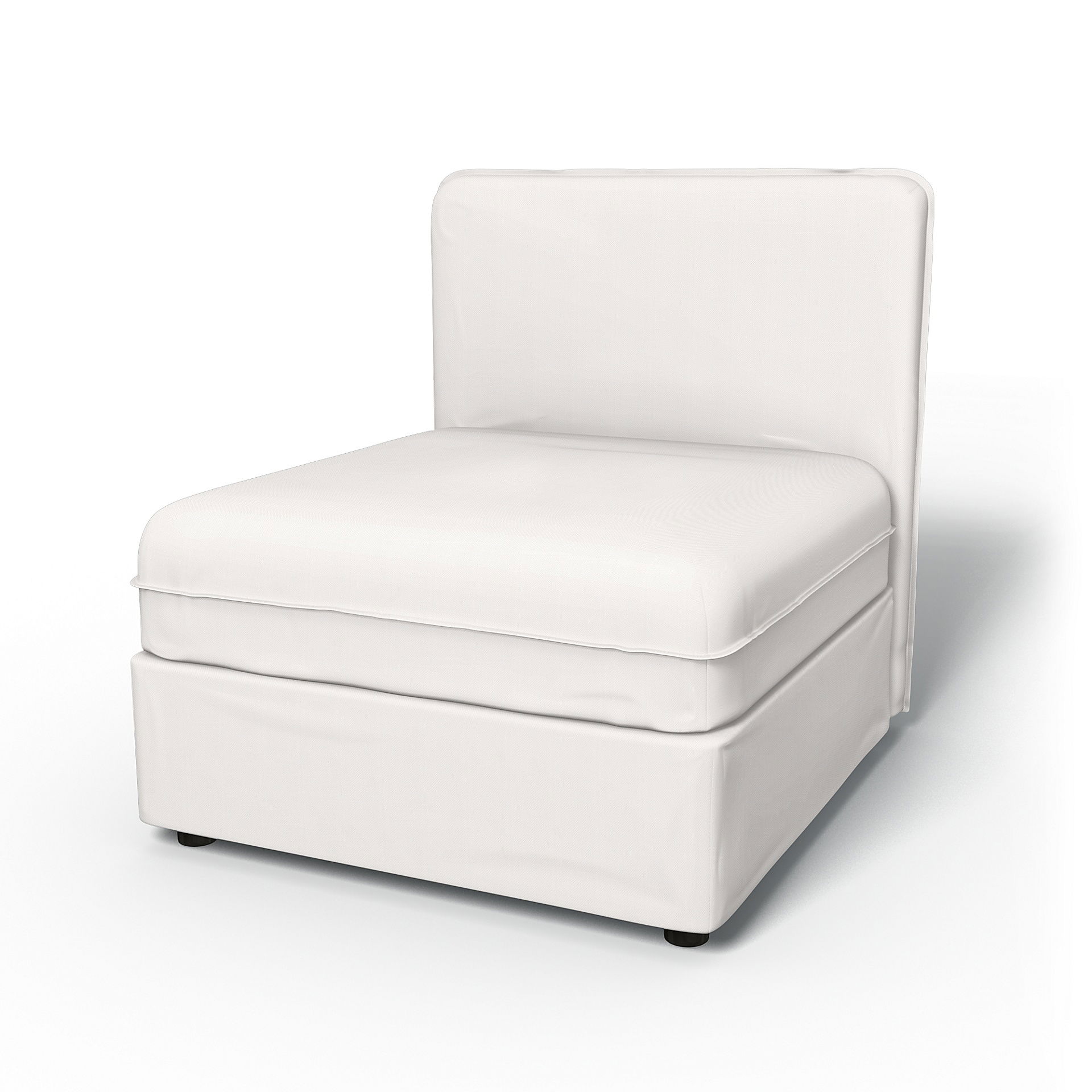IKEA - Vallentuna Seat Module with Low Back Cover 80x80cm 32x32in, Soft White, Linen - Bemz