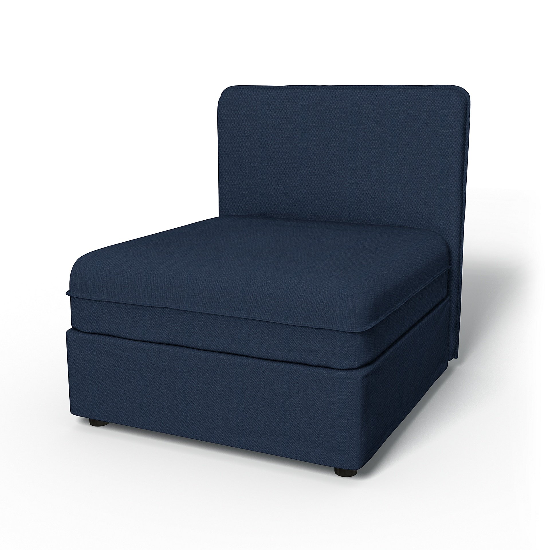 IKEA - Vallentuna Seat Module with Low Back Cover 80x80cm 32x32in, Navy Blue, Linen - Bemz