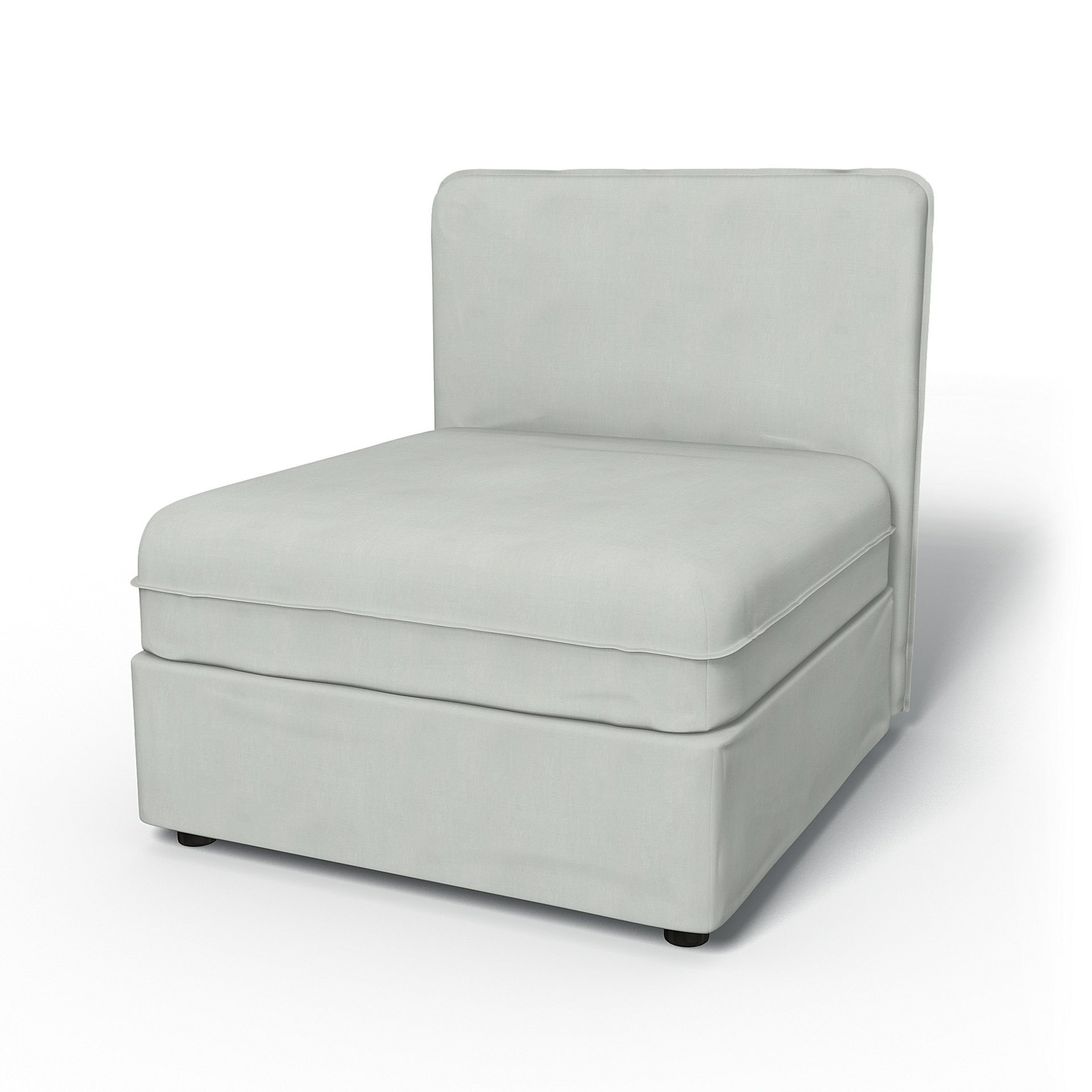 IKEA - Vallentuna Seat Module with Low Back Cover 80x80cm 32x32in, Silver Grey, Linen - Bemz