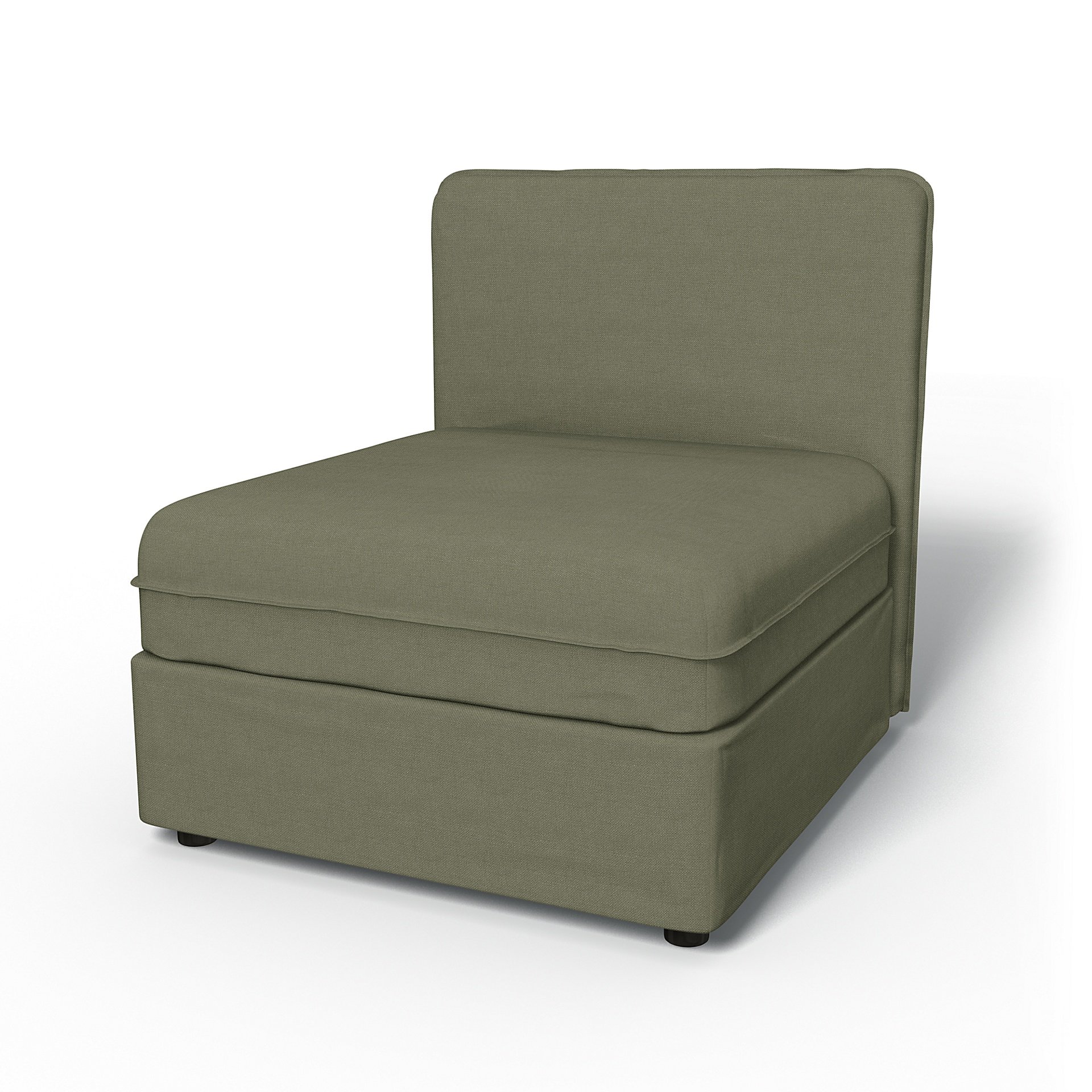 IKEA - Vallentuna Seat Module with Low Back Cover 80x80cm 32x32in, Sage, Linen - Bemz
