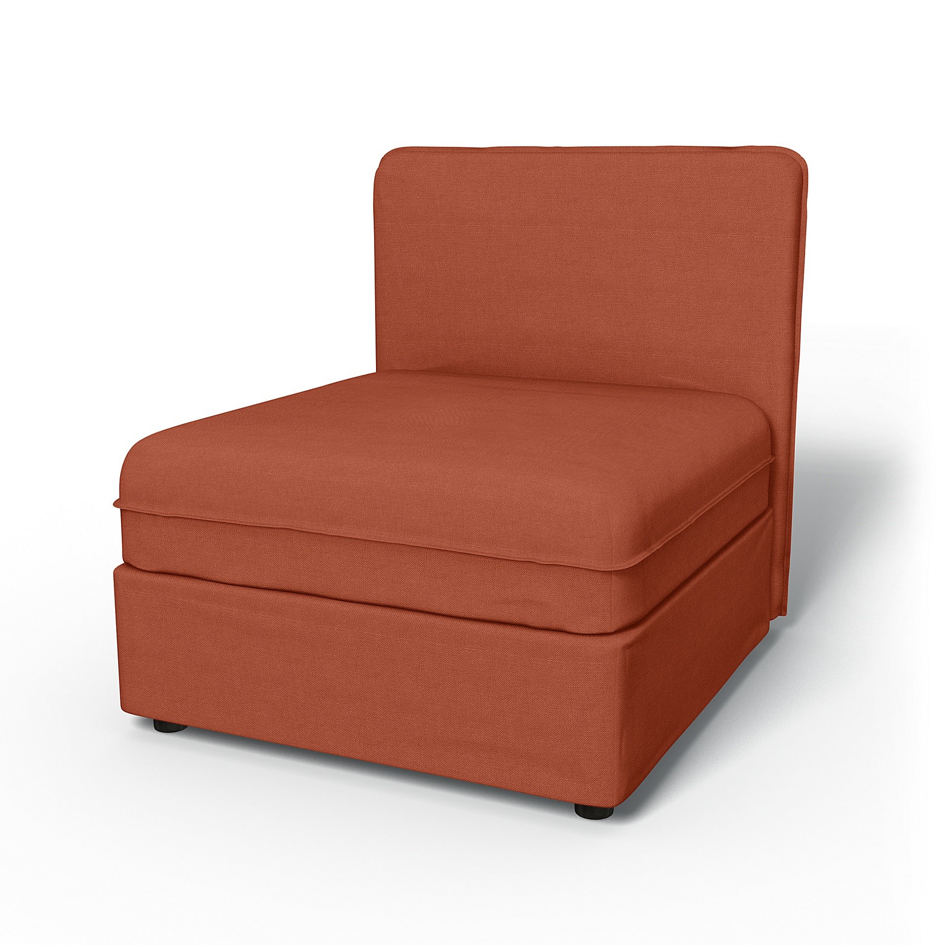 IKEA - Vallentuna Seat Module with Low Back Cover 80x80cm 32x32in, Burnt Orange, Linen - Bemz