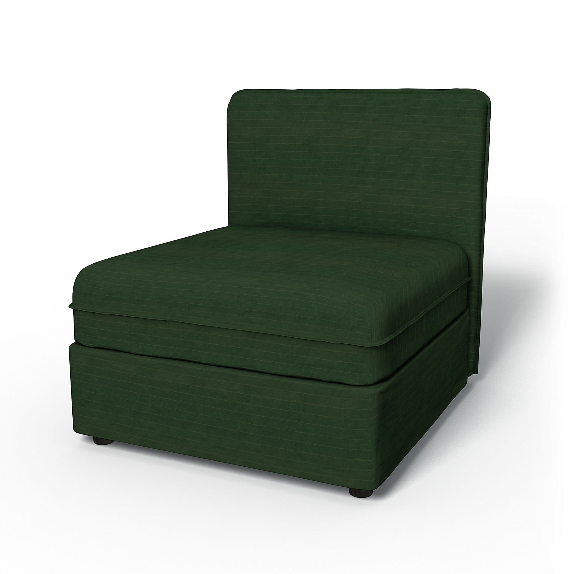 IKEA - Vallentuna Seat Module with Low Back Cover 80x80cm 32x32in, Deep Green, BEMZ NATURE'S PALETTE COLLECTION - Bemz