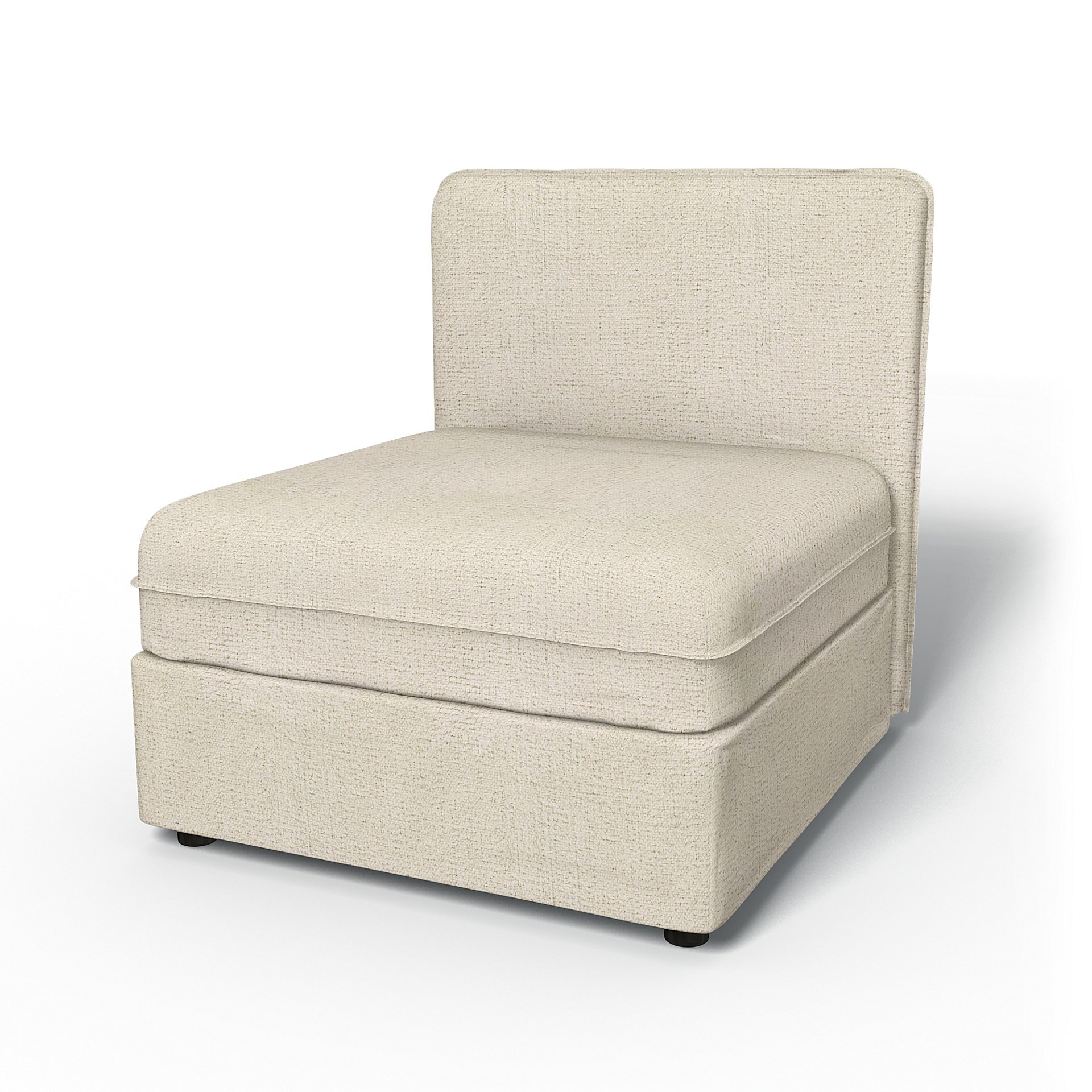 IKEA - Vallentuna Seat Module with Low Back Cover 80x80cm 32x32in, Ecru, Boucle & Texture - Bemz