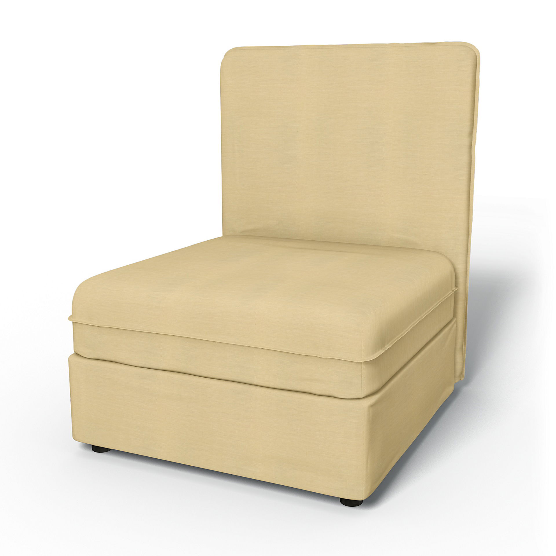 IKEA - Vallentuna Seat Module with High Back and Storage Cover 80x100cm 32x39in, Soft Yellow, Linen - Bemz