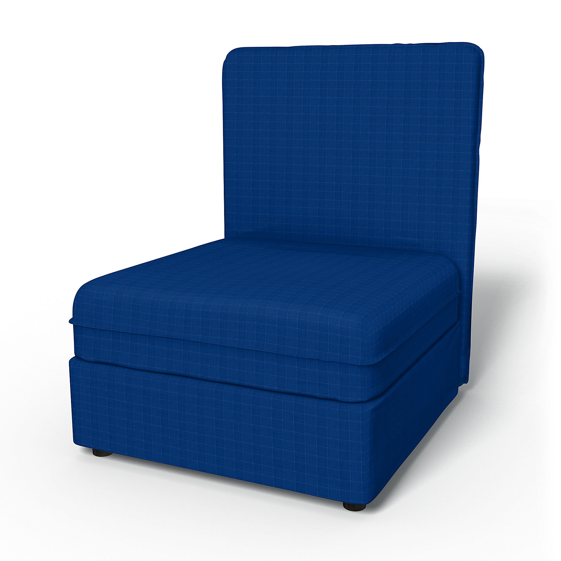 IKEA - Vallentuna Seat Module with High Back and Storage Cover 80x100cm 32x39in, Lapis Blue, Velvet - Bemz