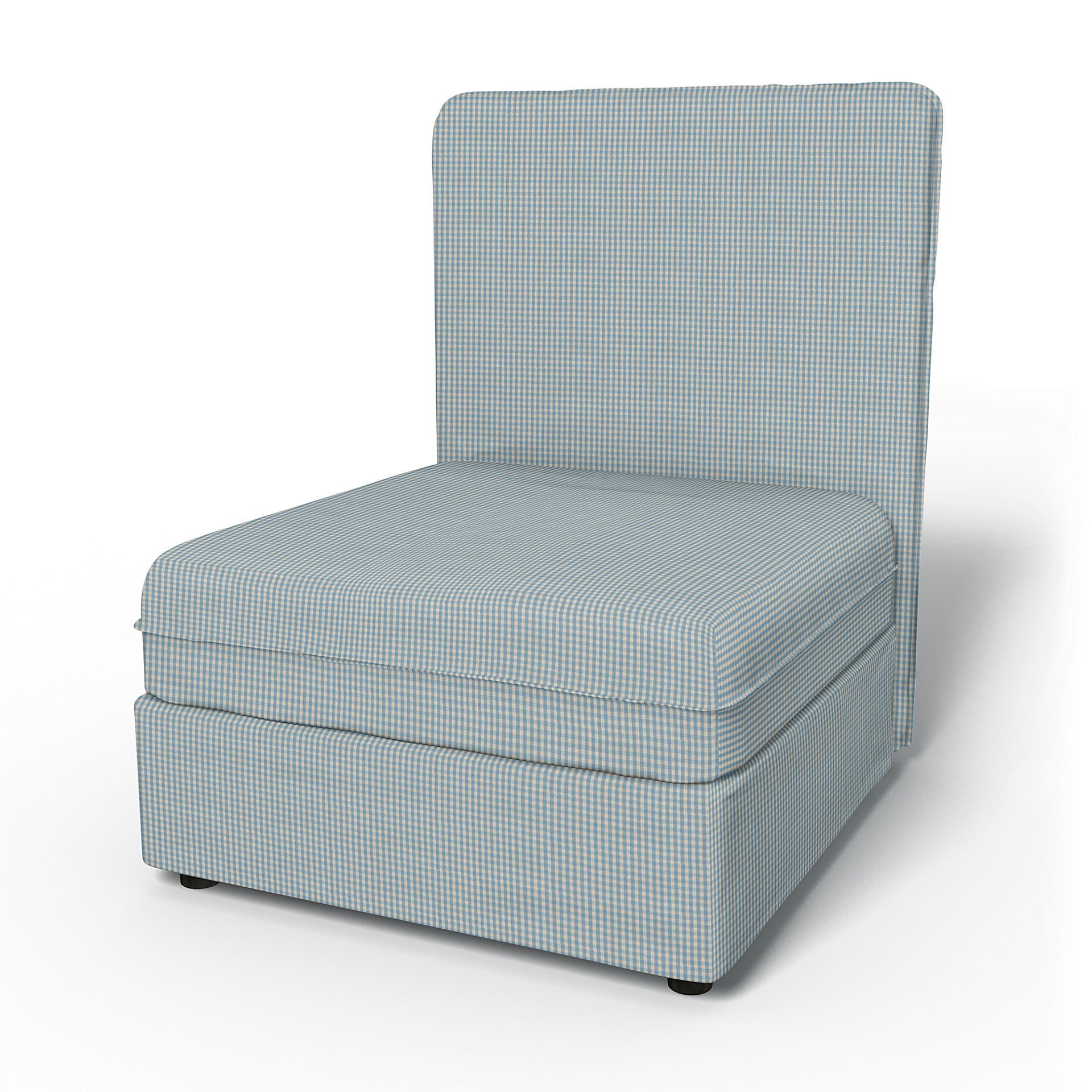 IKEA - Vallentuna Seat Module with High Back and Storage Cover 80x100cm 32x39in, Sky Blue, Cotton - Bemz