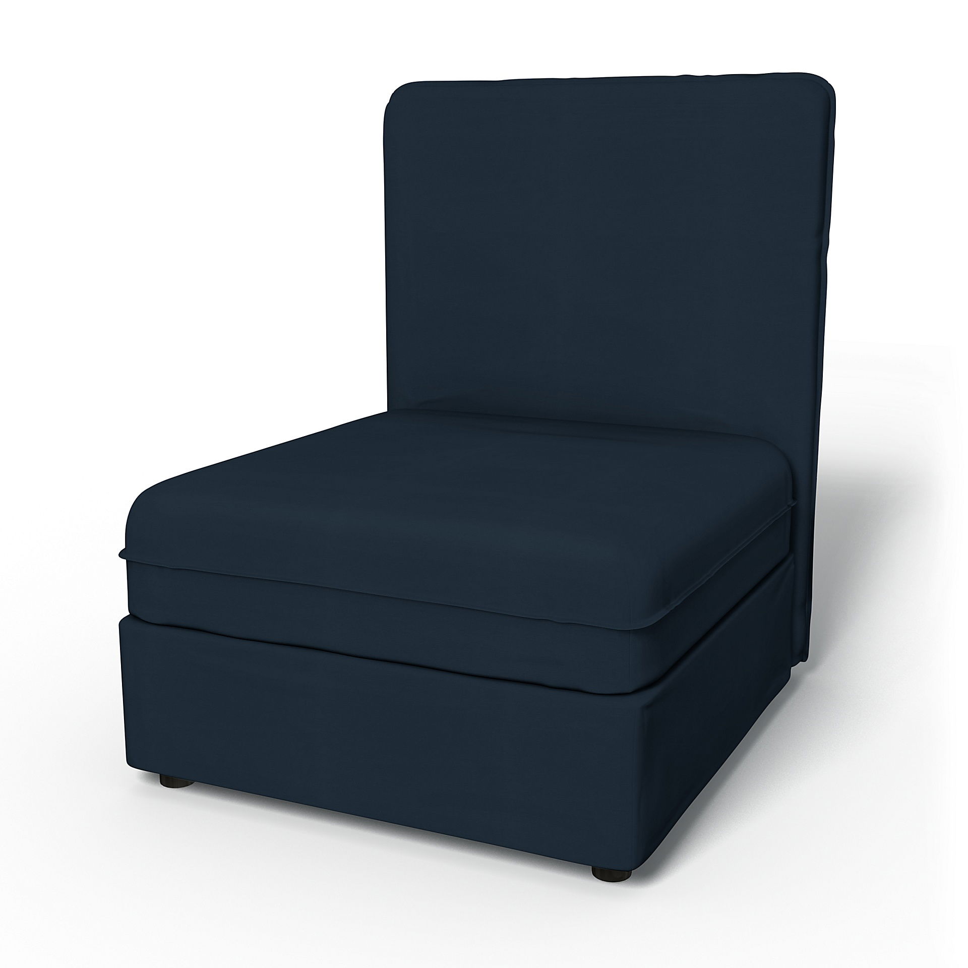 IKEA - Vallentuna Seat Module with High Back and Storage Cover 80x100cm 32x39in, Navy Blue, Cotton - Bemz