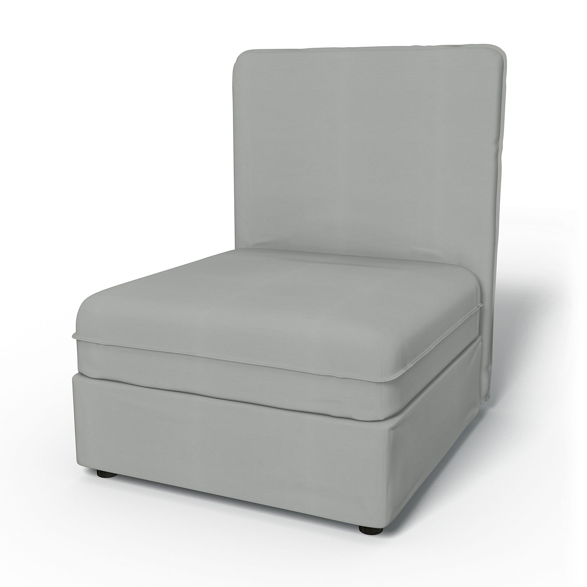 IKEA - Vallentuna Seat Module with High Back and Storage Cover 80x100cm 32x39in, Silver Grey, Cotton - Bemz