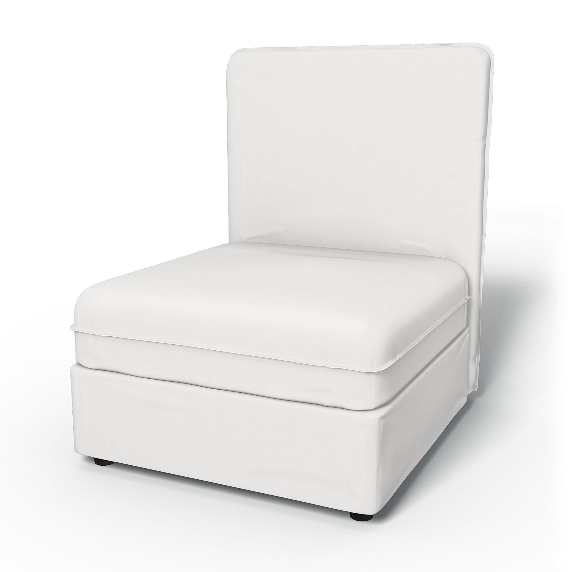 IKEA - Vallentuna Seat Module with High Back and Storage Cover 80x100cm 32x39in, Absolute White, Cotton - Bemz