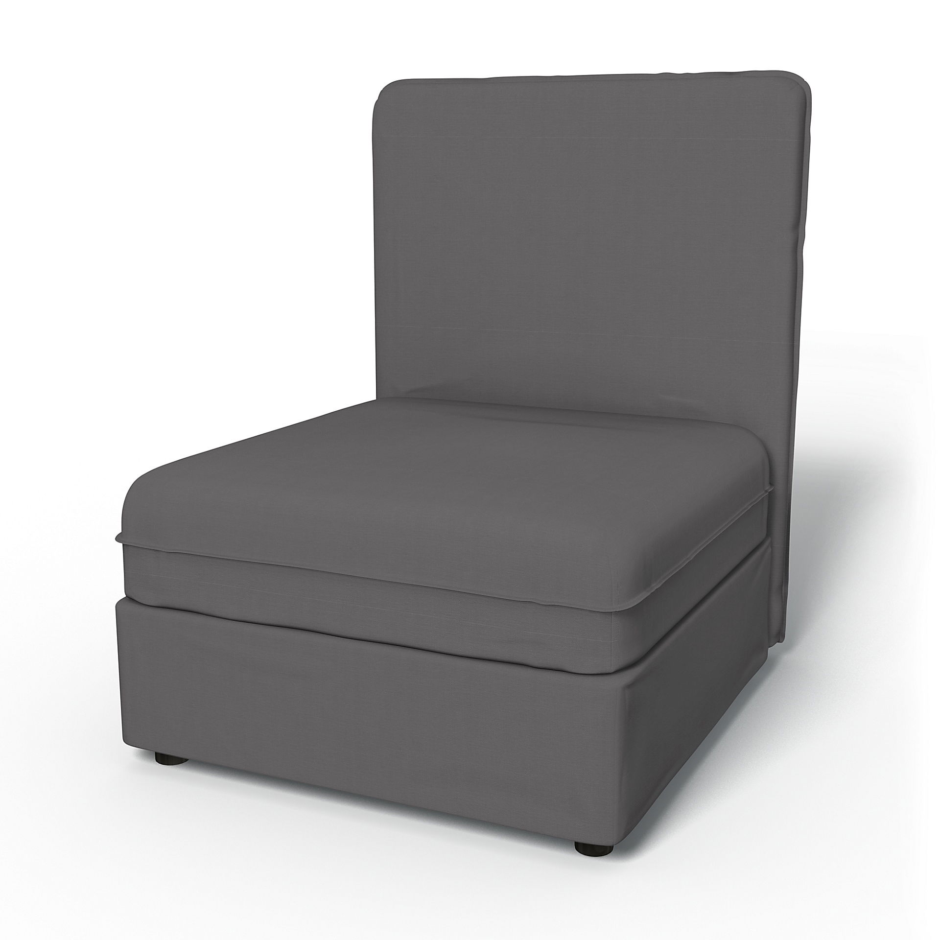 IKEA - Vallentuna Seat Module with High Back and Storage Cover 80x100cm 32x39in, Smoked Pearl, Cotton - Bemz