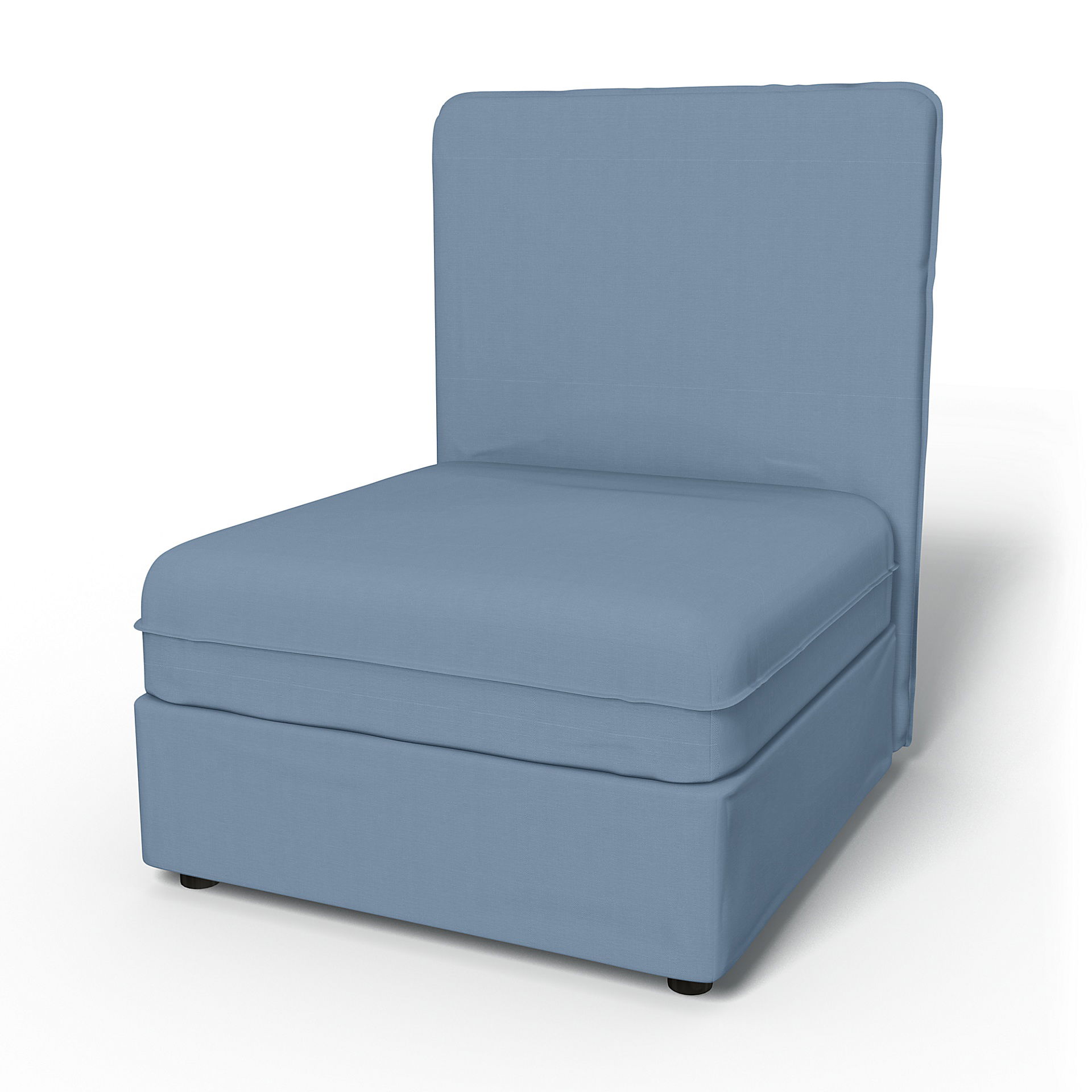 IKEA - Vallentuna Seat Module with High Back and Storage Cover 80x100cm 32x39in, Dusty Blue, Cotton - Bemz