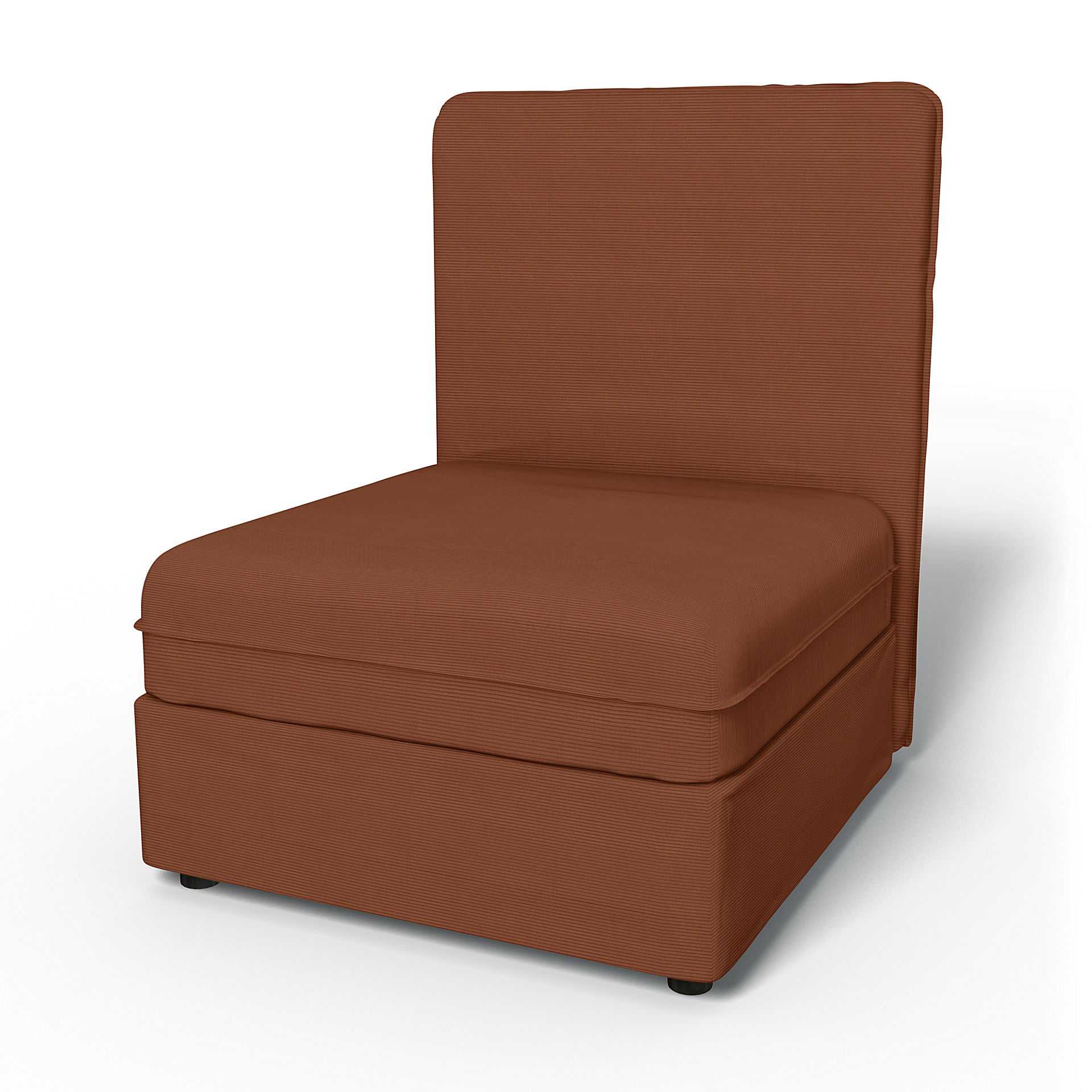 IKEA - Vallentuna Seat Module with High Back and Storage Cover 80x100cm 32x39in, Rustic Rouge, Corduroy - Bemz