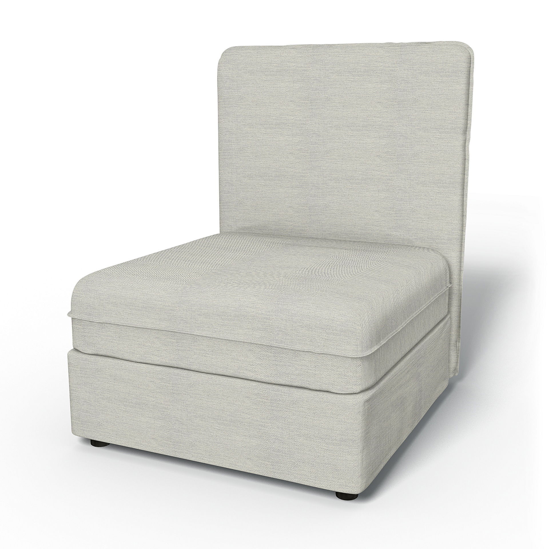 IKEA - Vallentuna Seat Module with High Back and Storage Cover 80x100cm 32x39in, Silver Grey, Cotton - Bemz
