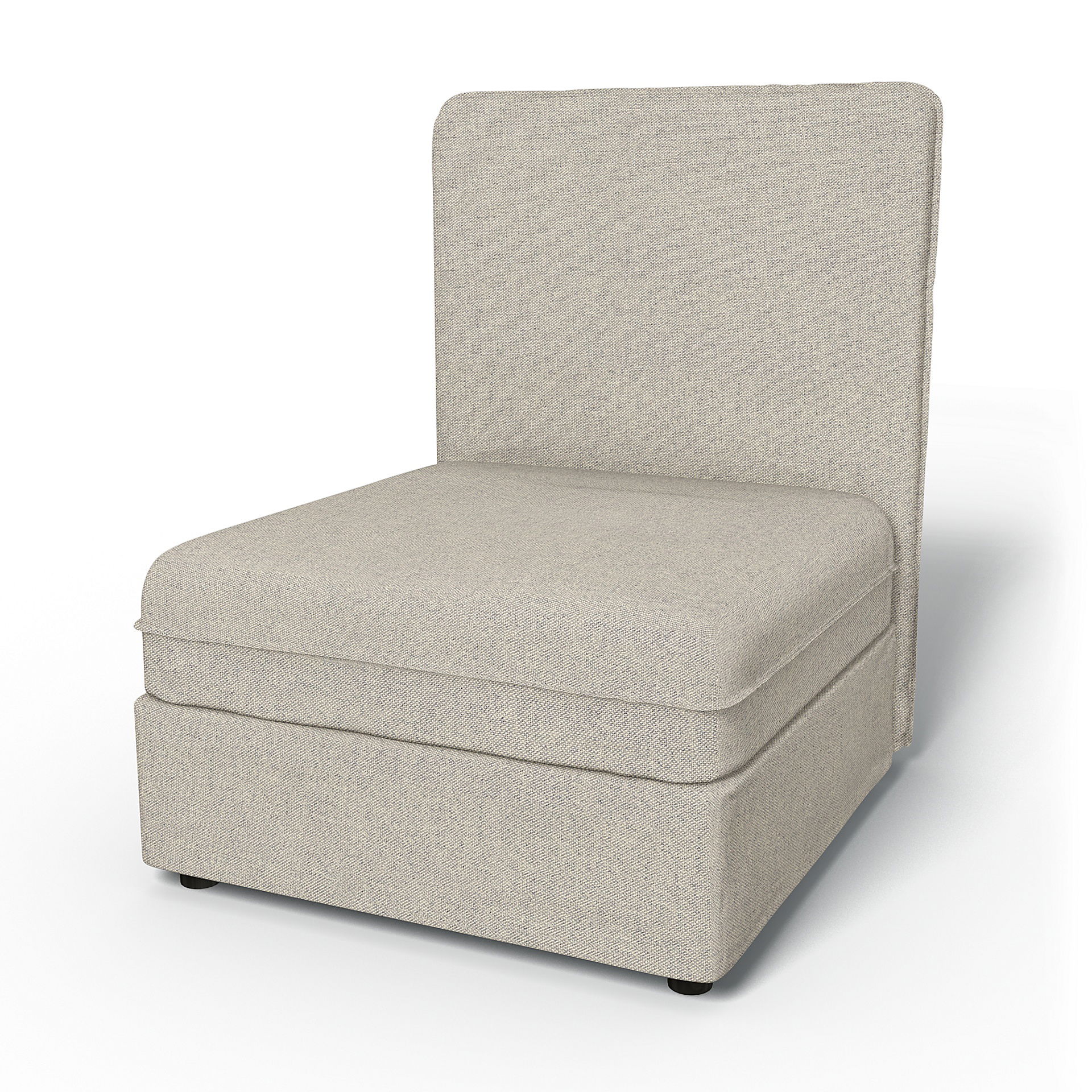 IKEA - Vallentuna Seat Module with High Back and Storage Cover 80x100cm 32x39in, Silver Grey, Cotton - Bemz