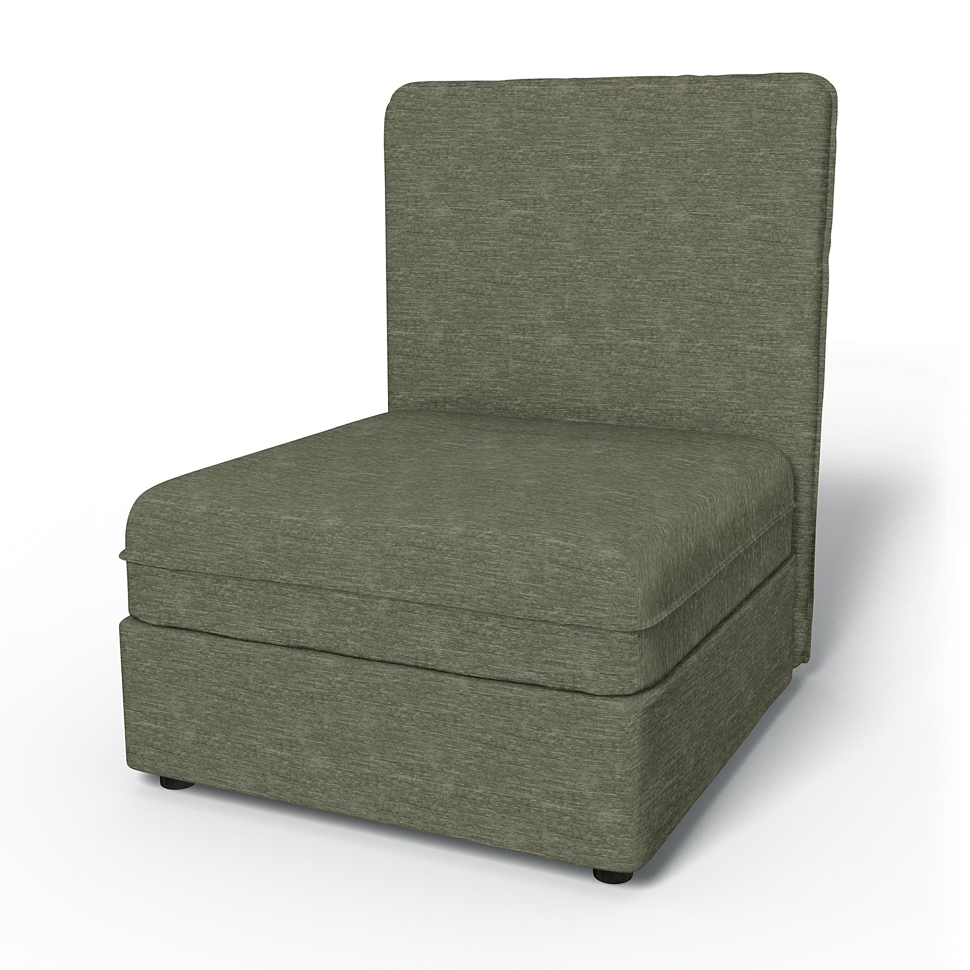 IKEA - Vallentuna Seat Module with High Back and Storage Cover 80x100cm 32x39in, Green Grey, Velvet 