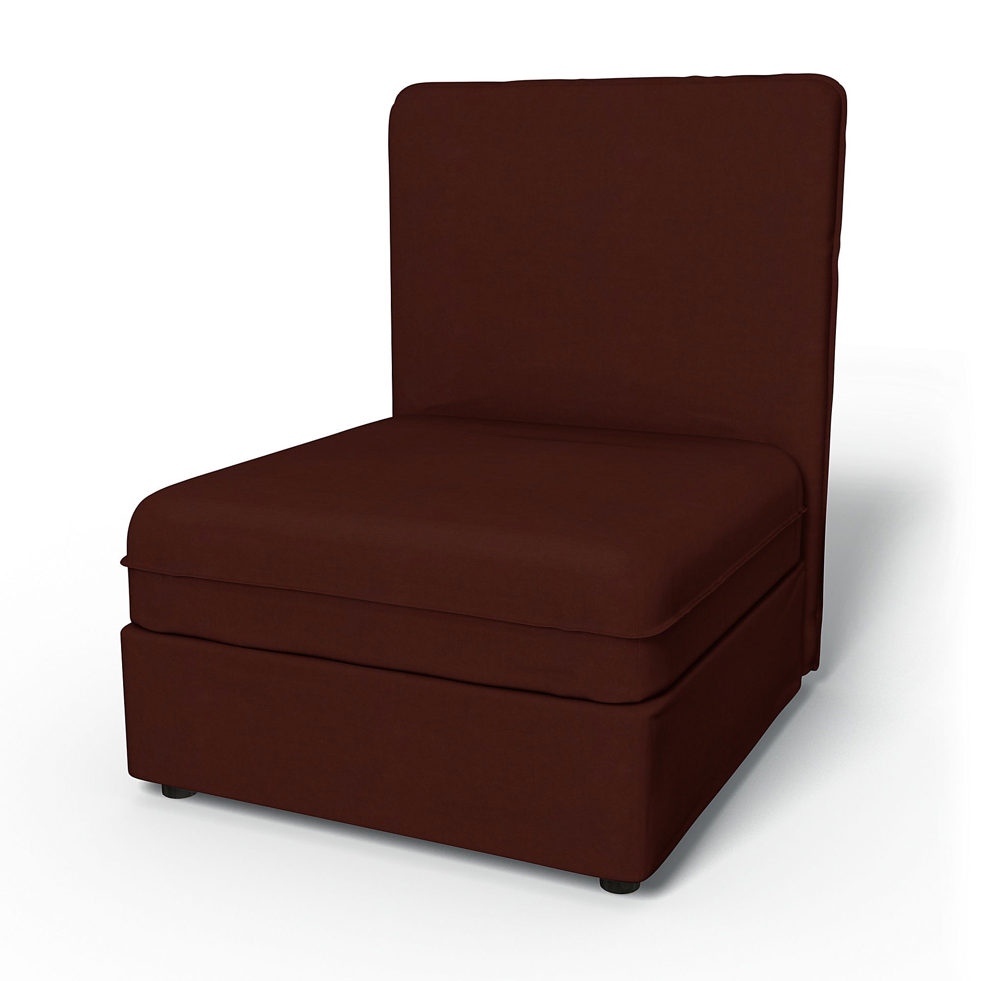 IKEA - Överdrag till Vallentuna 1-sitssektion med hög rygg och förvaring (80x100cm), Ground Coffee, Sammet - Bemz