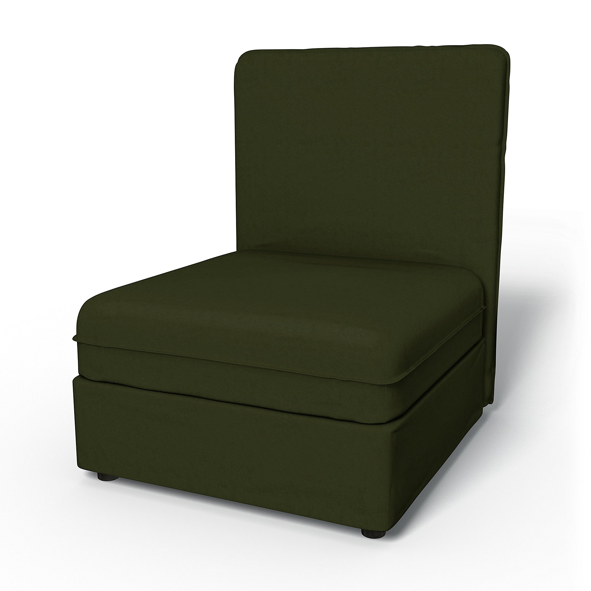 IKEA - Vallentuna Seat Module with High Back and Storage Cover 80x100cm 32x39in, Moss, Velvet - Bemz